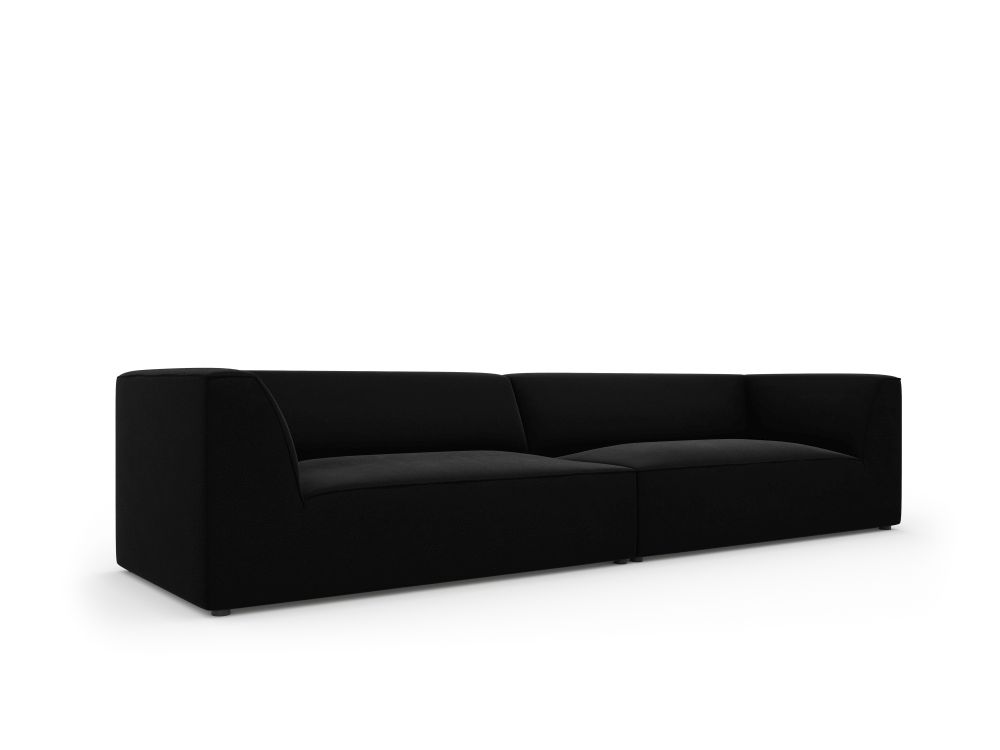 Cosmopolitan Design Sofa Siena 4-Sitzer Samt Salvador Schwarz