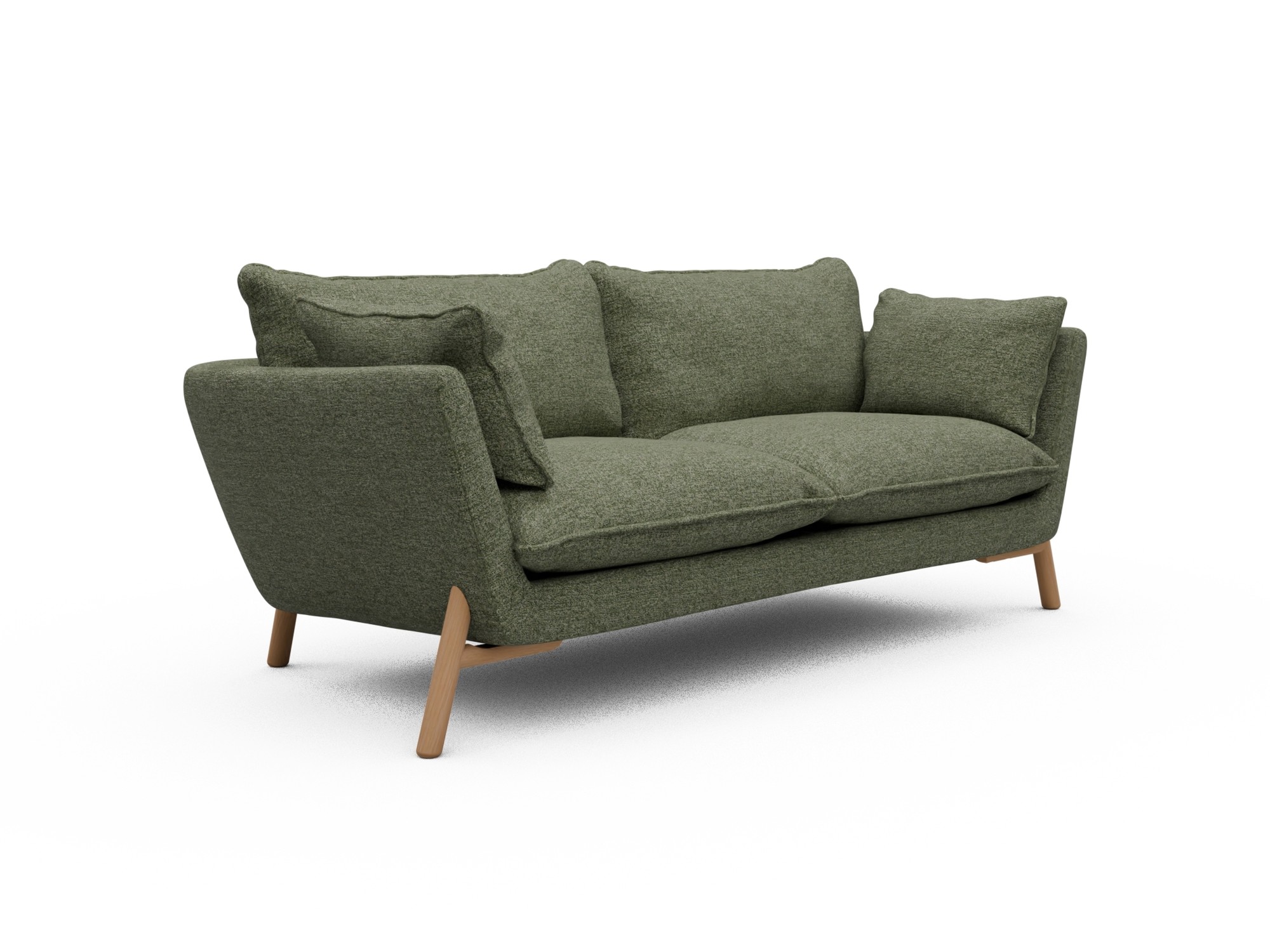 Skandi Home Sofa Emil Soft 2-Sitzer Beinfarbe Eiche Natur Carreno-Vivid-Green moebelfaktor