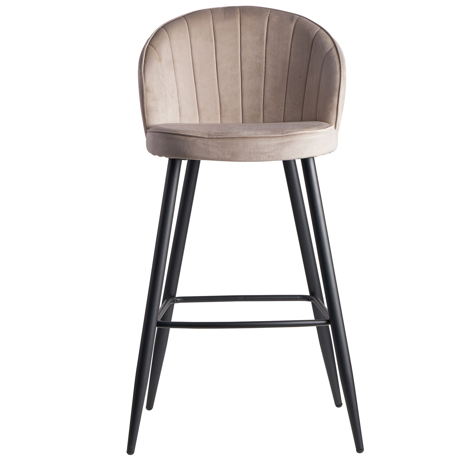 Barhocker Norddepil Samt Beige 56 × 52,5 × 102,5 cm