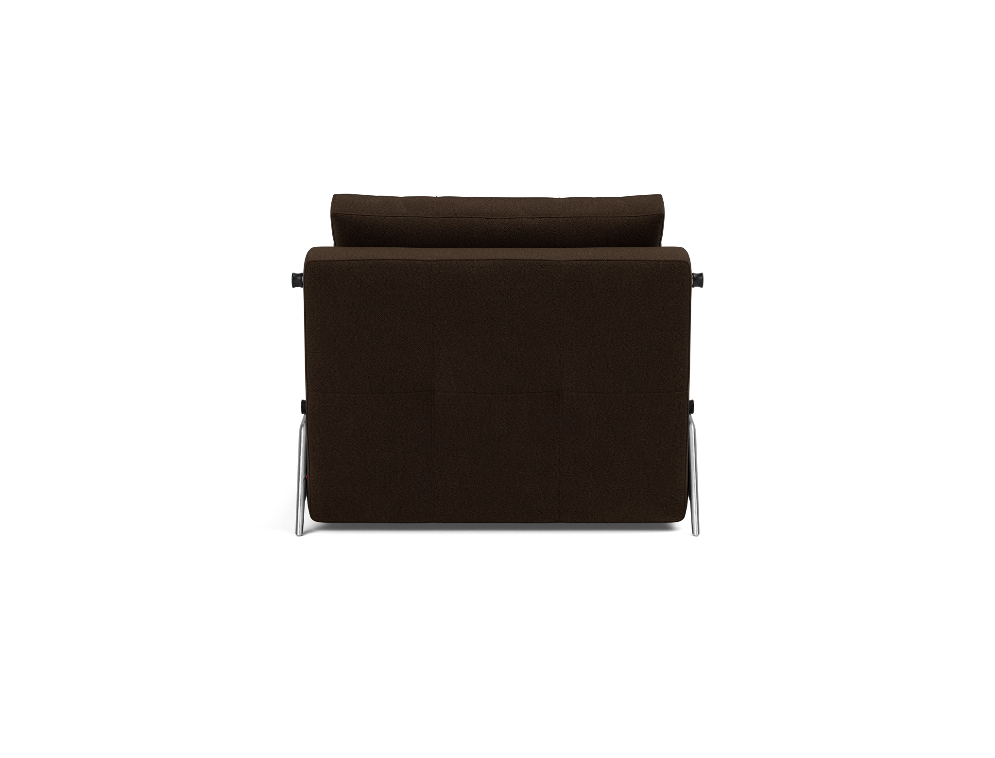 Schlafsessel Cubed 90 Strukturierter Stoff Taura 358-Chocco Beine Aluminium