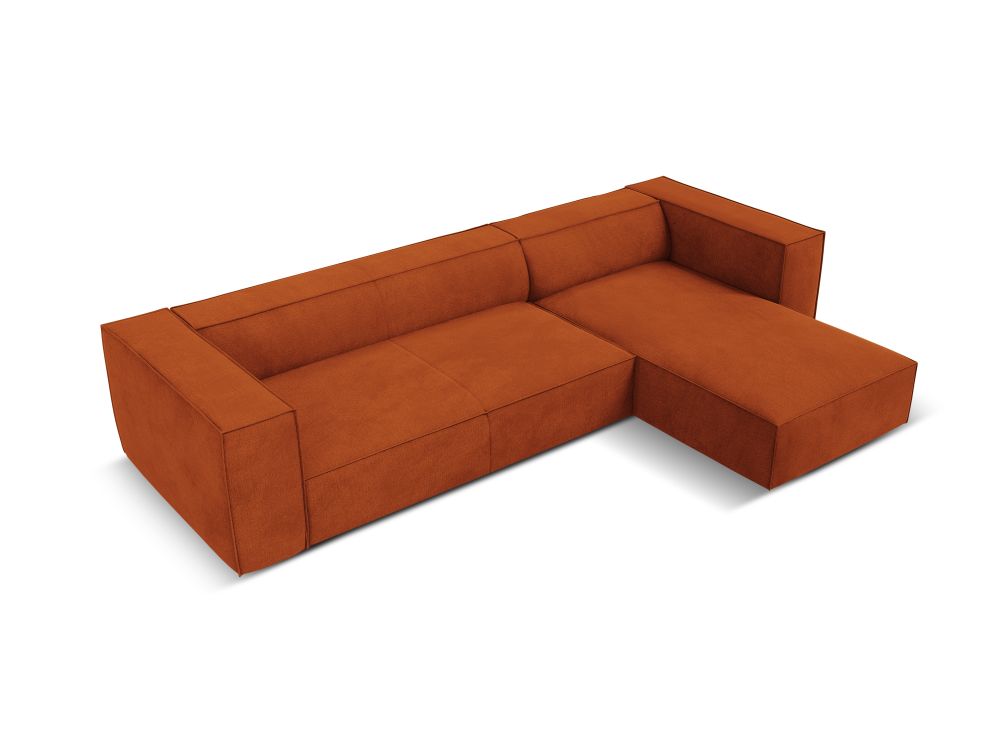 Cosmopolitan Design Ecksofa Turin 5-Sitzer Strukturierter Stoff Rosario Terrakotta Rechts
