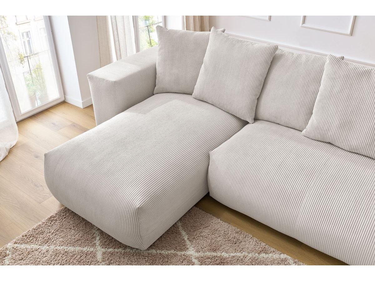 Bobochic Voltaire Wohnlandschaft 356 × 214 cm Cordsamt Beige Ecke links
