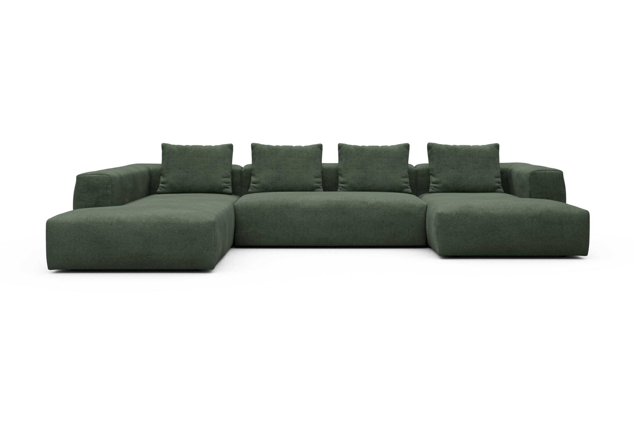 Skandi Home Wohnlandschaft Fred Relax-Ecke links mit 2-Sitzer und Chaiselongue rechts Casone-Forest-Green moebelfaktor
