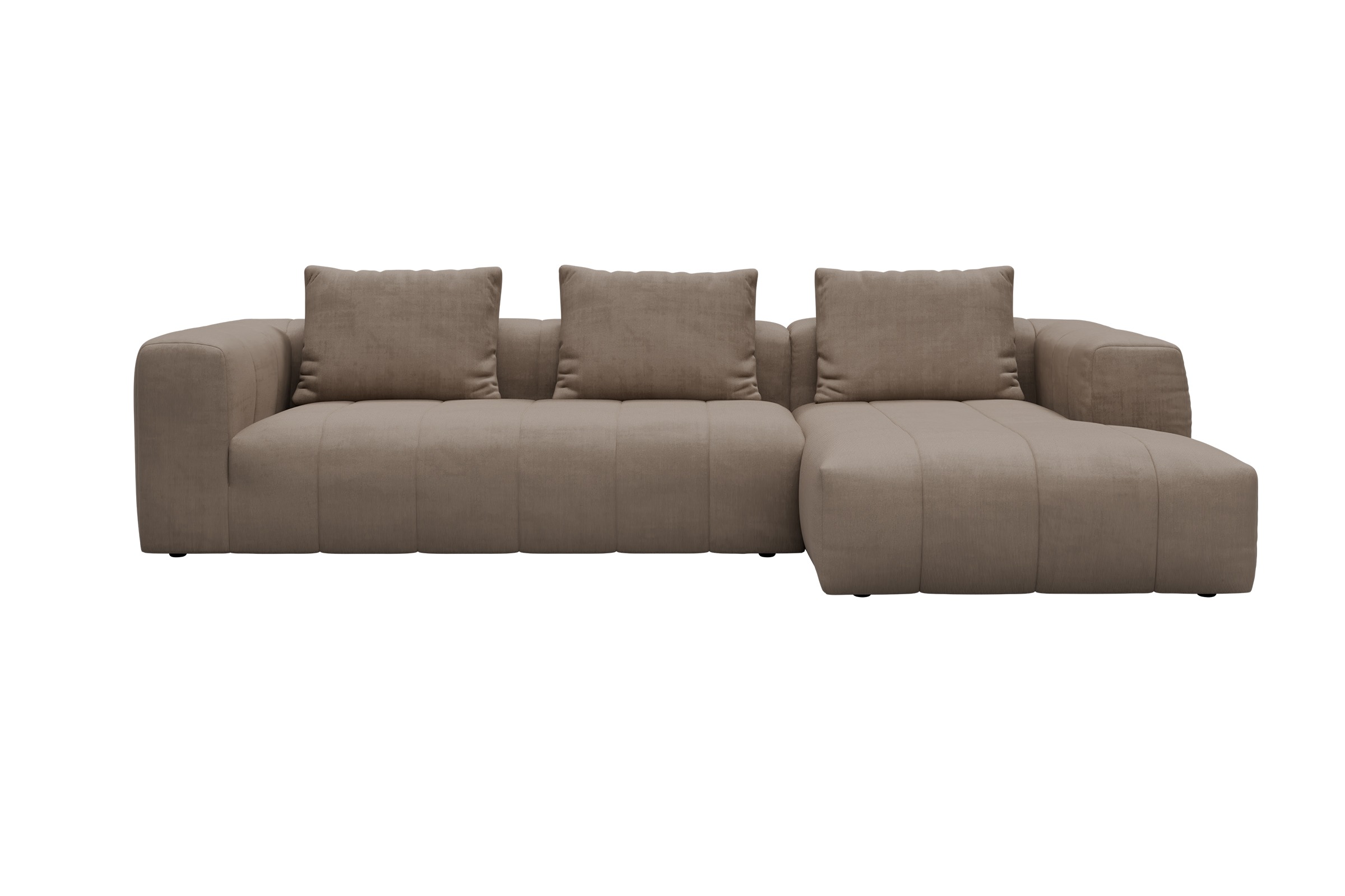 Hugo 2,5-Sitzer Armlehne links mit Chaiselongue Cordufine-Biege moebelfaktor