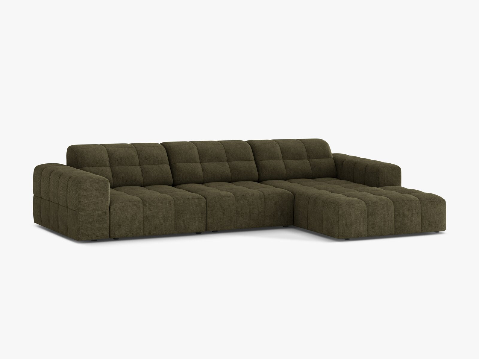 Micadoni Ecksofa Jennifer 4-Sitzer Rechts Chenille Eden Grün