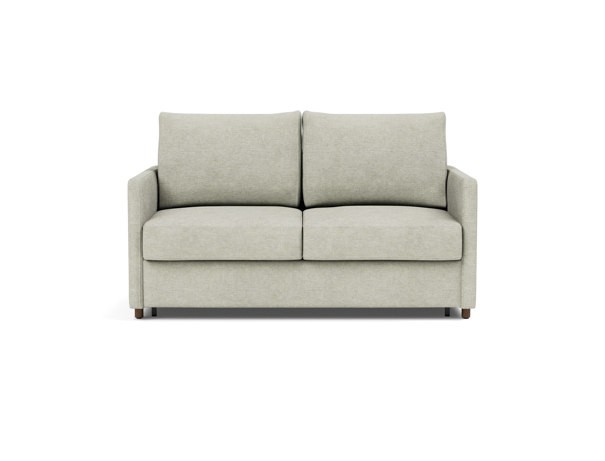 Schlafsofa Neah mit Slim-Armlehnen 140 Flachgewebe Avella 280-Sand