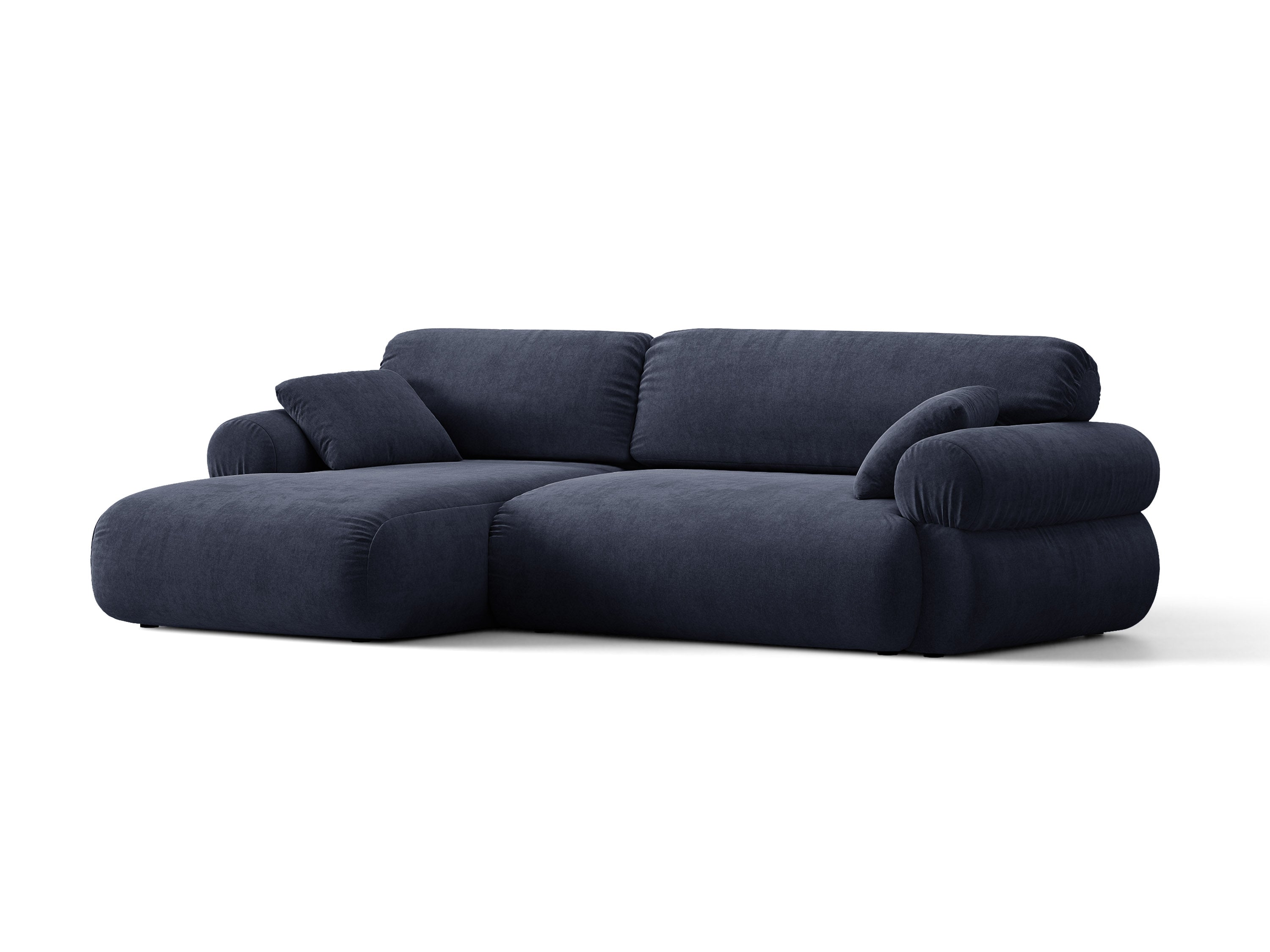 Micadoni Ophelia Ecksofa Links Strukturierter Stoff Liberty Marineblau