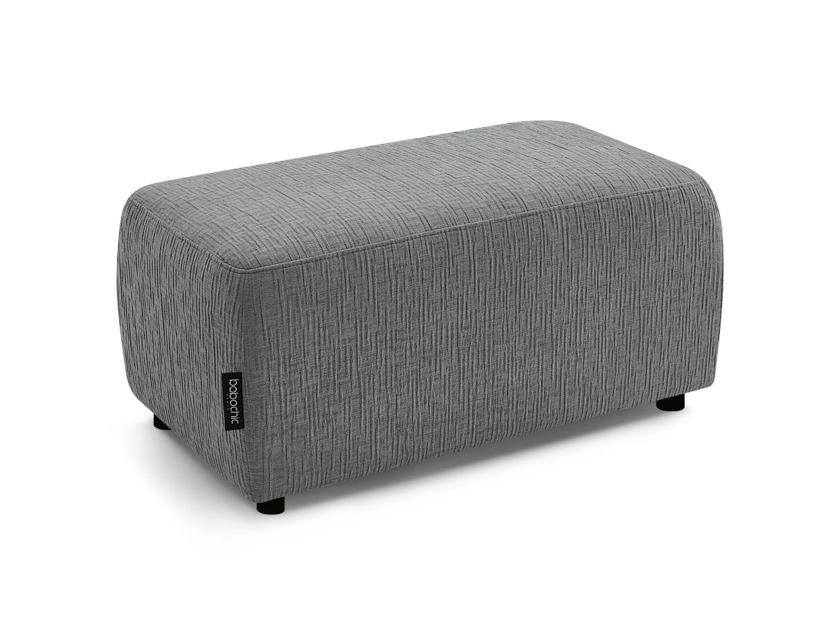 Bobochic Atilla Pouf Strukturstoff Dunkelgrau