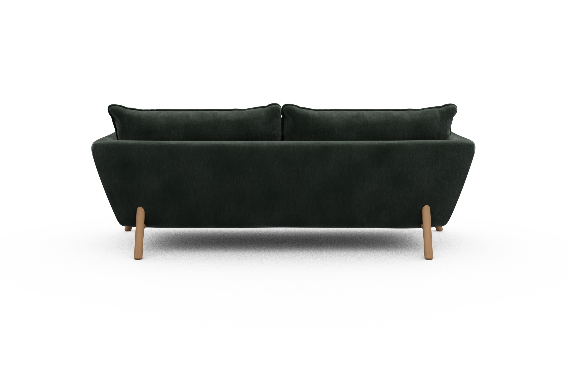 Sofa Emil PREMIUM 3-Sitzer Beinfarbe Eiche Natur Smooth-Laurel-Green