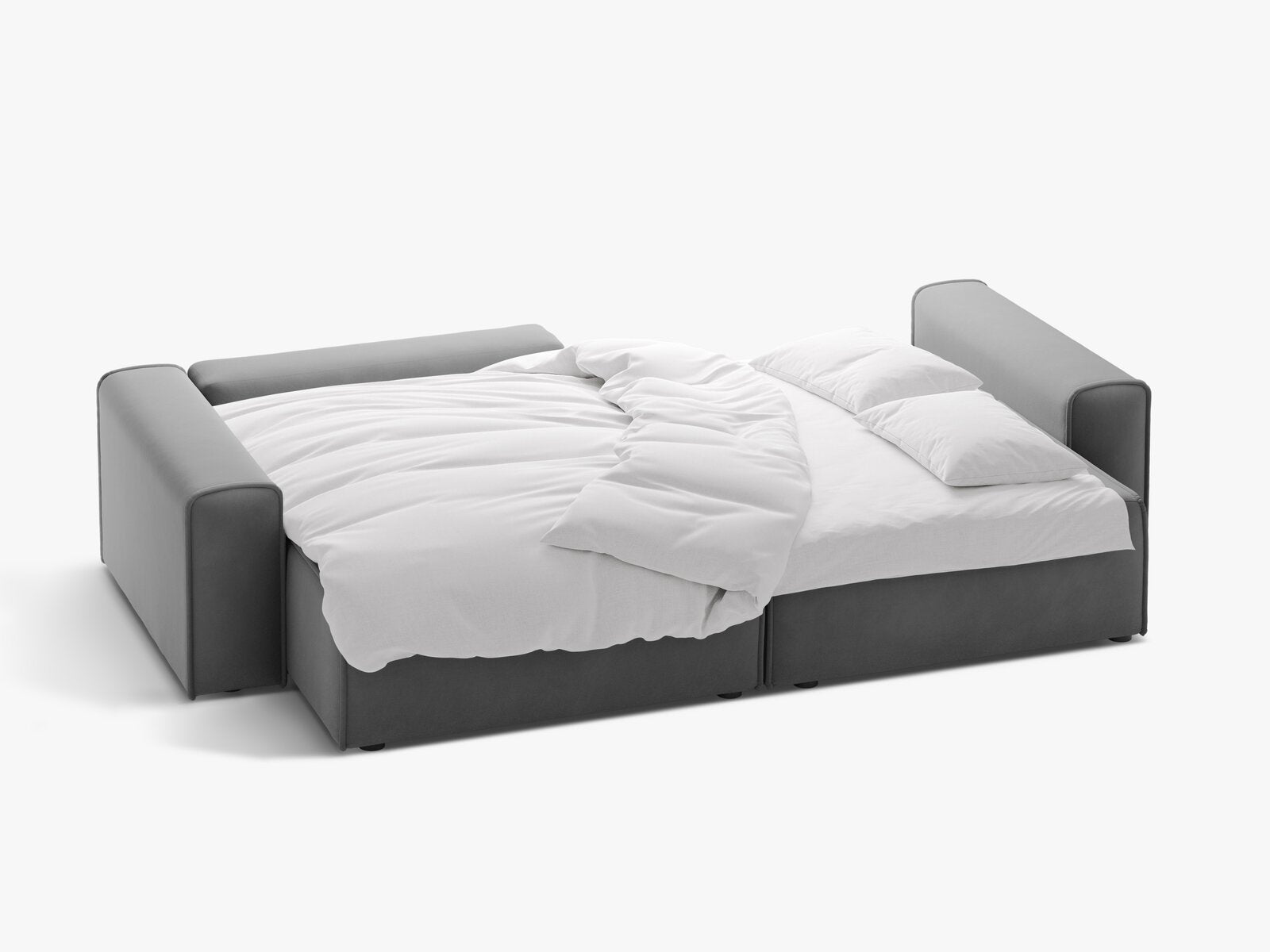 Micadoni Ecksofa Victor 3-Sitzer mit Schlaffunktion Links Samt Grau