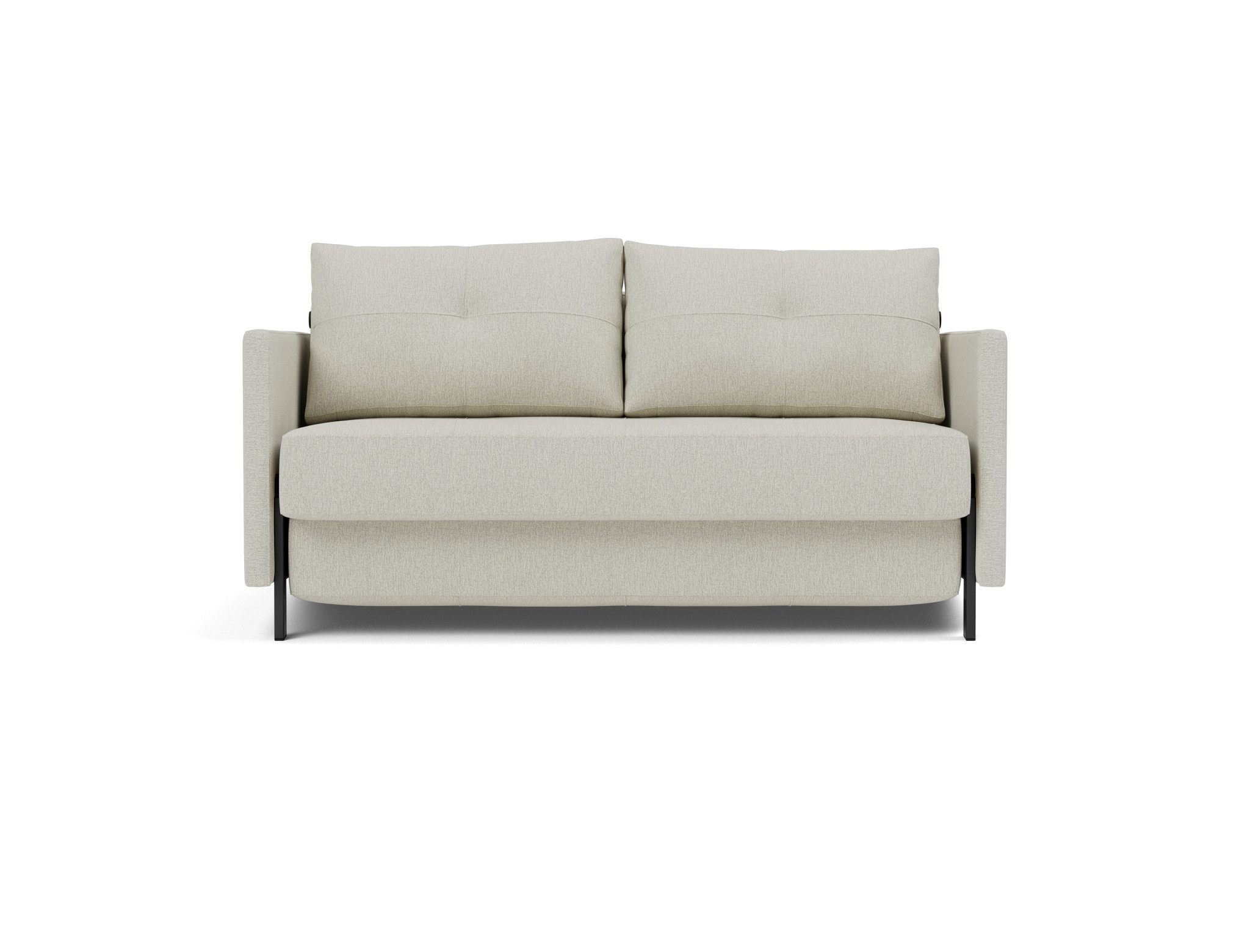 Schlafsofa Cubed mit Armlehnen 140 Flachgewebe Mixed Dance 527-Natural