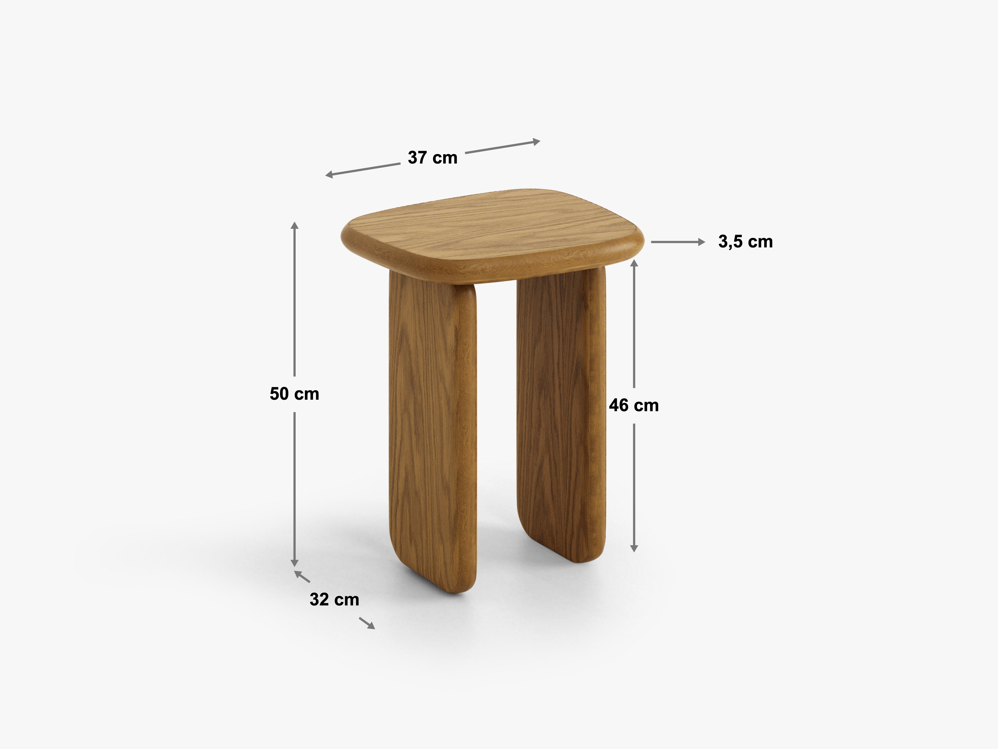 Micadoni Lana Kaffeetisch 37 cm Natürliche Eiche