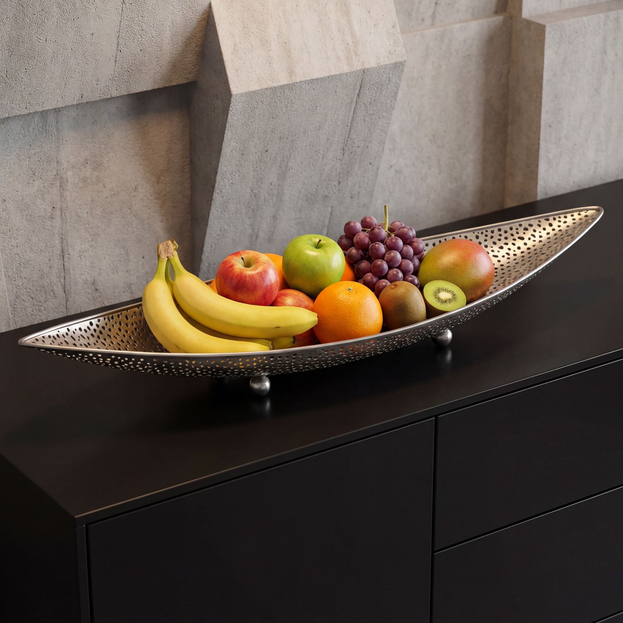 Dekoschale Lyngdal Metall Silber 60 × 16 × 9 cm