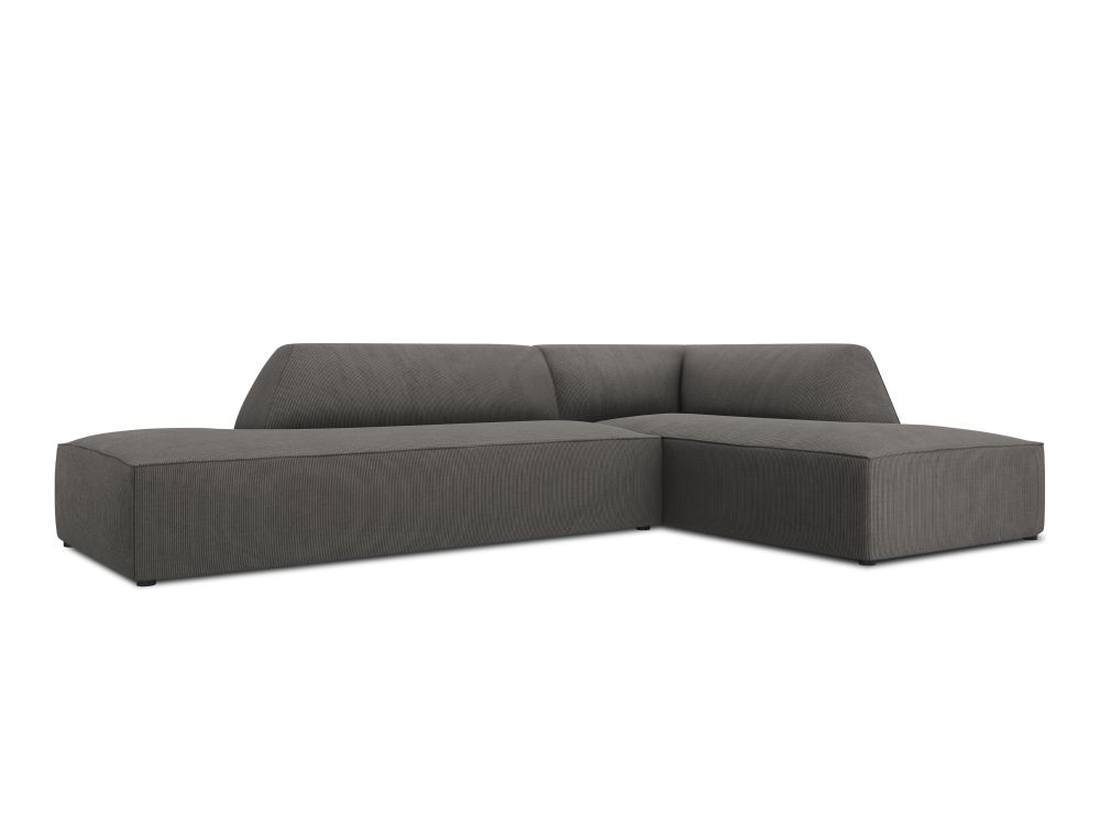 Cosmopolitan Design Ecksofa Siena 4-Sitzer offen Kord Scala Dunkelgrau Rechts