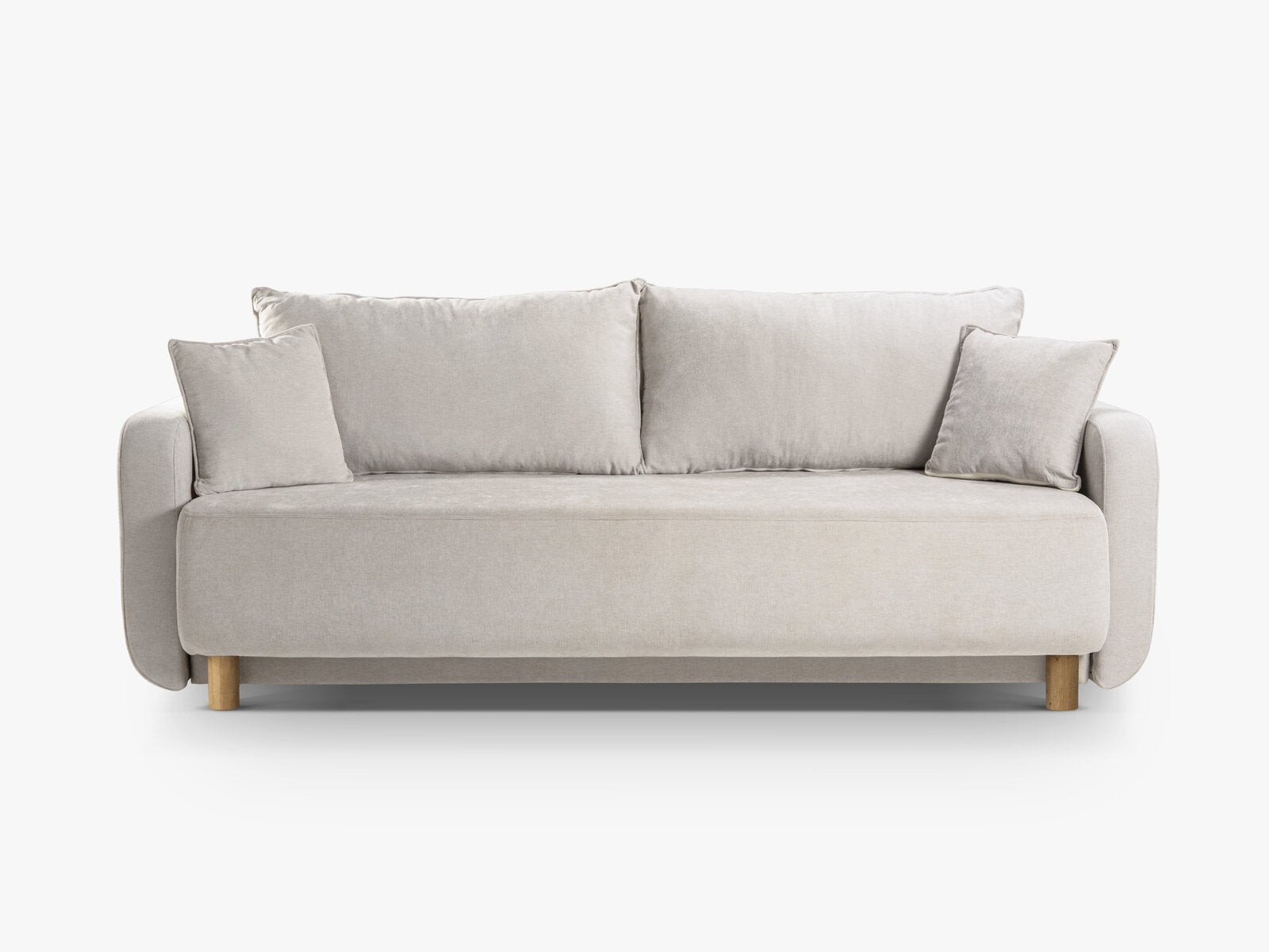 Micadoni Sofa Elen 2 Rückenkissen 3-Sitzer mit Schlaffunktion Strukturierter Stoff Beige