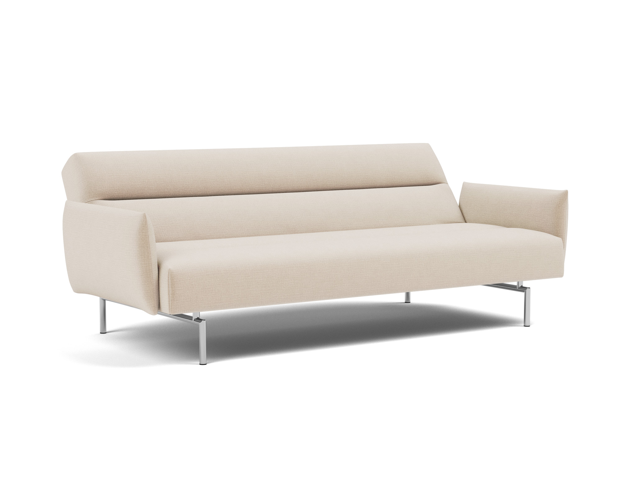 Schlafsofa Jillis mit Armlehnen Chenille Esina 410-Almond-Beige