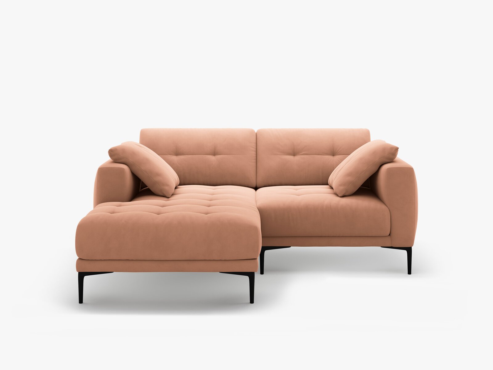 Micadoni Ecksofa Bemy 2-Sitzer Links Samt Rosa