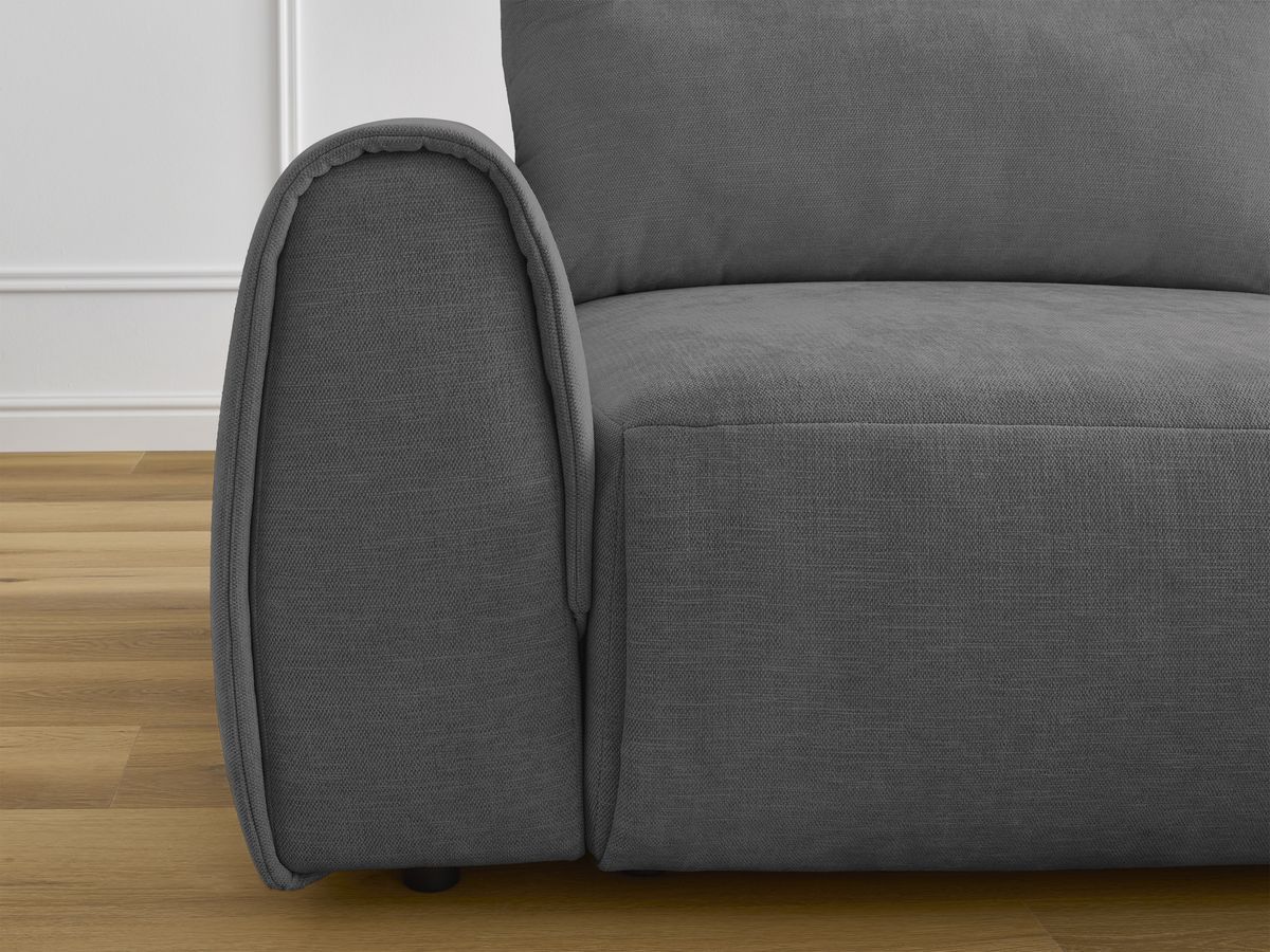 Bobochic Aden Ecksofa 246 × 152 cm Stoff Dunkelgrau Ecke rechts