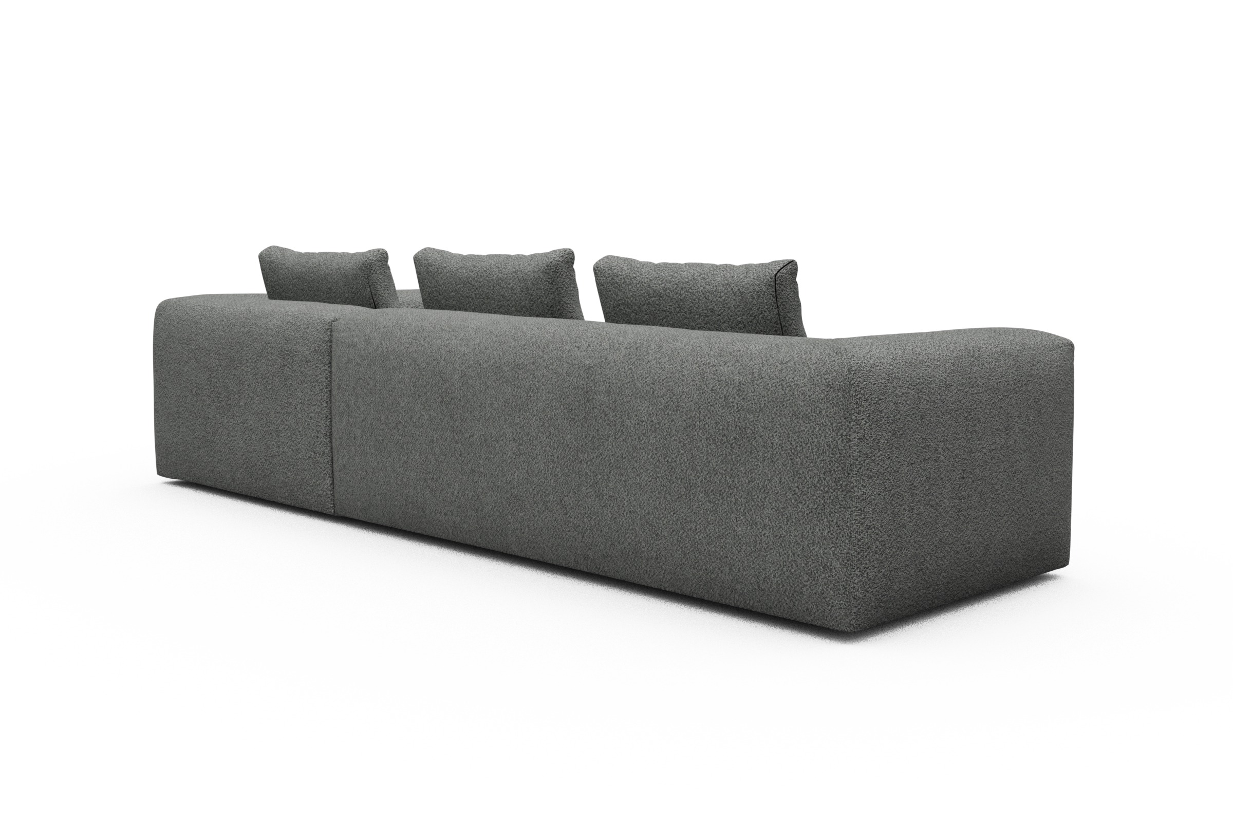 Ecksofa Fred Relax-Ecke rechts mit 2,5-Sitzer Vanora-Warm-Grey