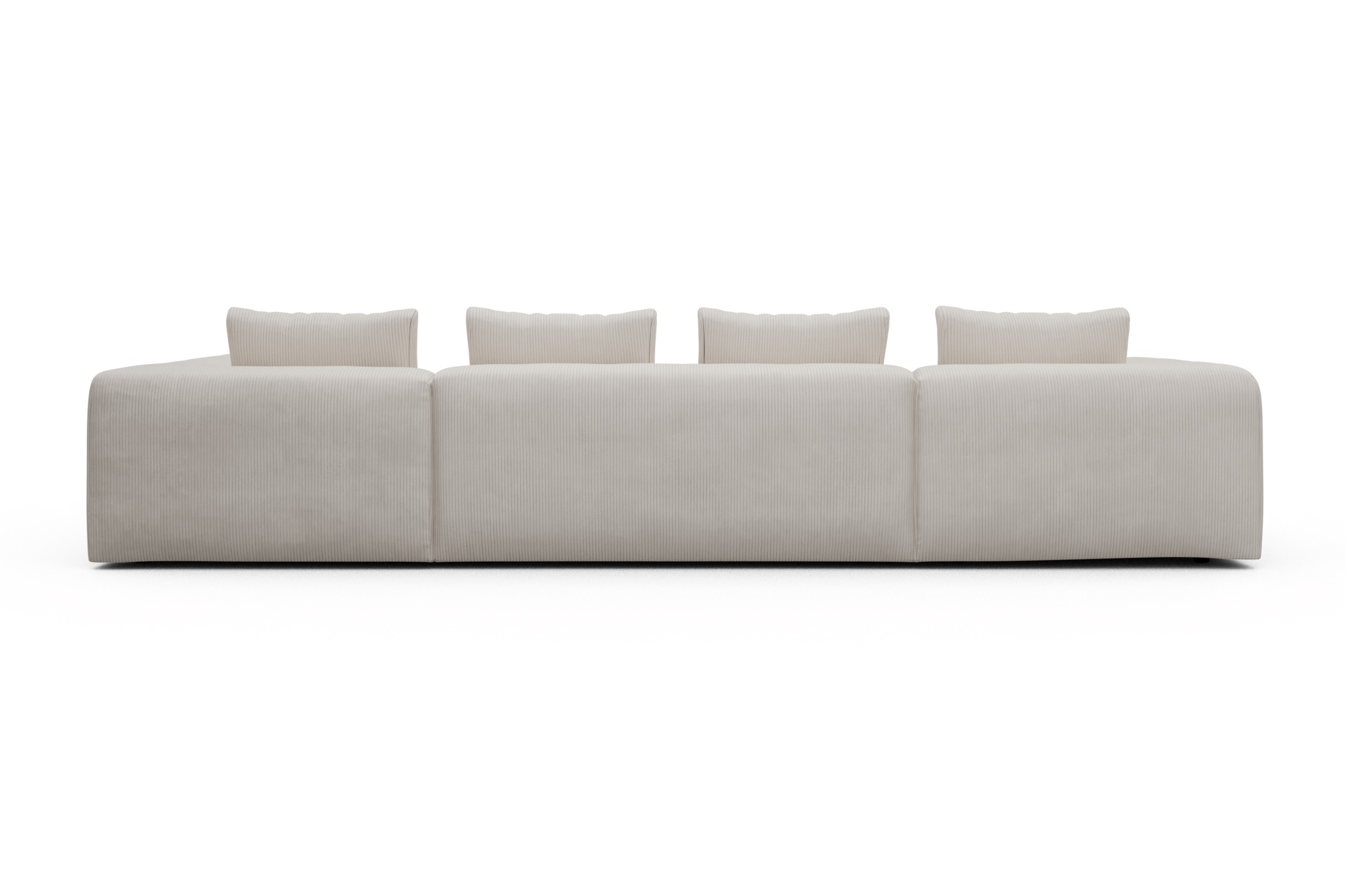 Wohnlandschaft Fred Relax-Ecke rechts mit 2-Sitzer und Chaiselongue links Corduroy-Ivory