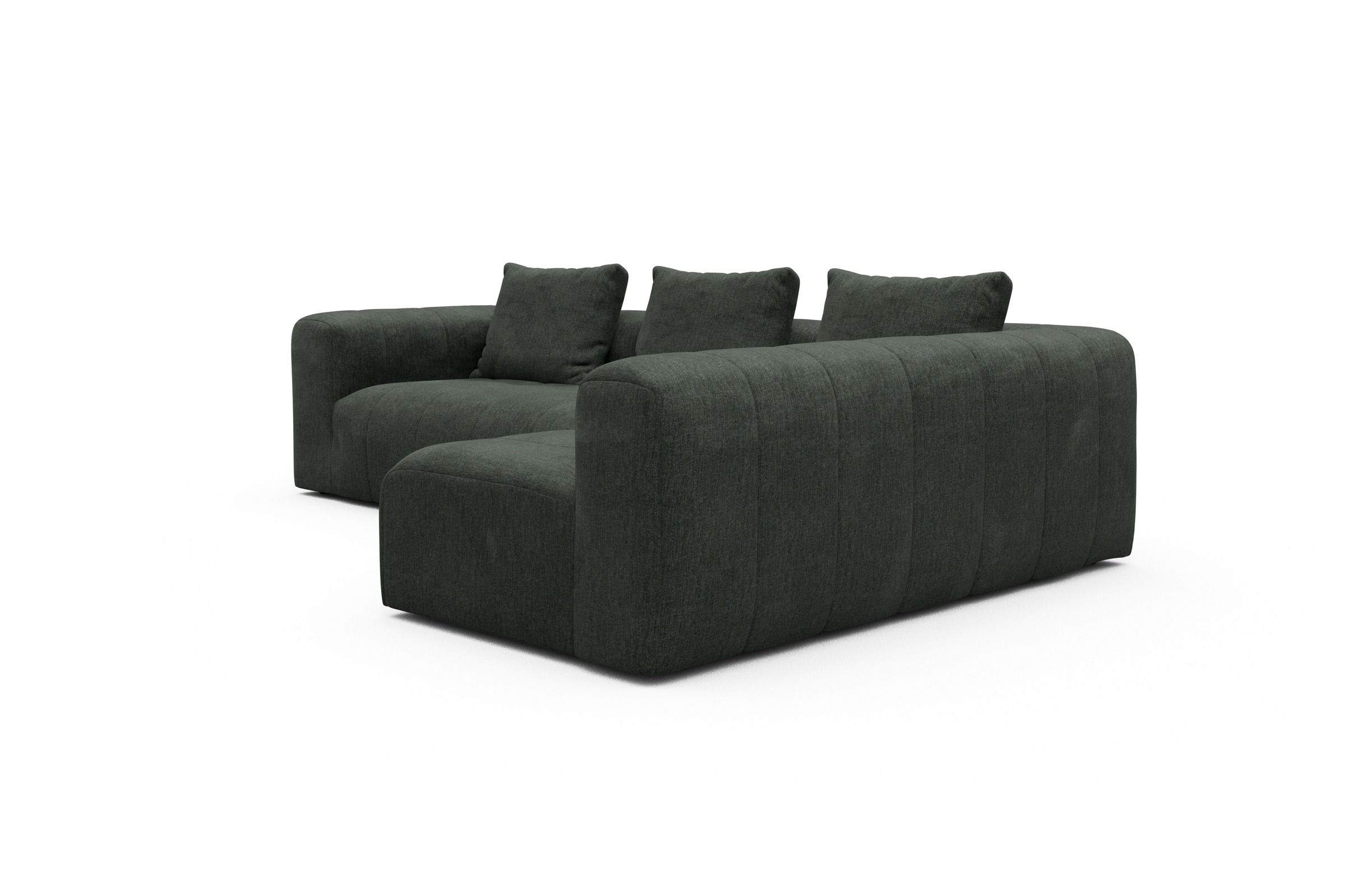 Ecksofa Hugo 2x 2,5-Sitzer Armlehne links Aivi-Pine-Green
