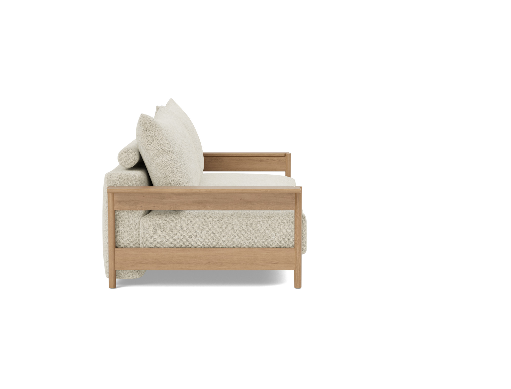 Schlafsofa Malloy Wood Strukturierter Stoff Taura 357-Off-White