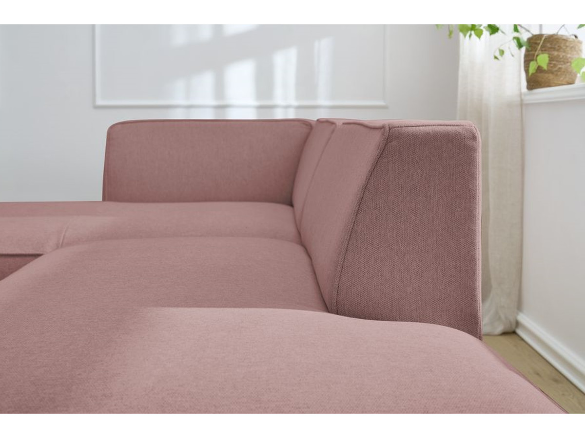 Bobochic Megeve Ecksofa Melange-Stoff Rosa Ecke links