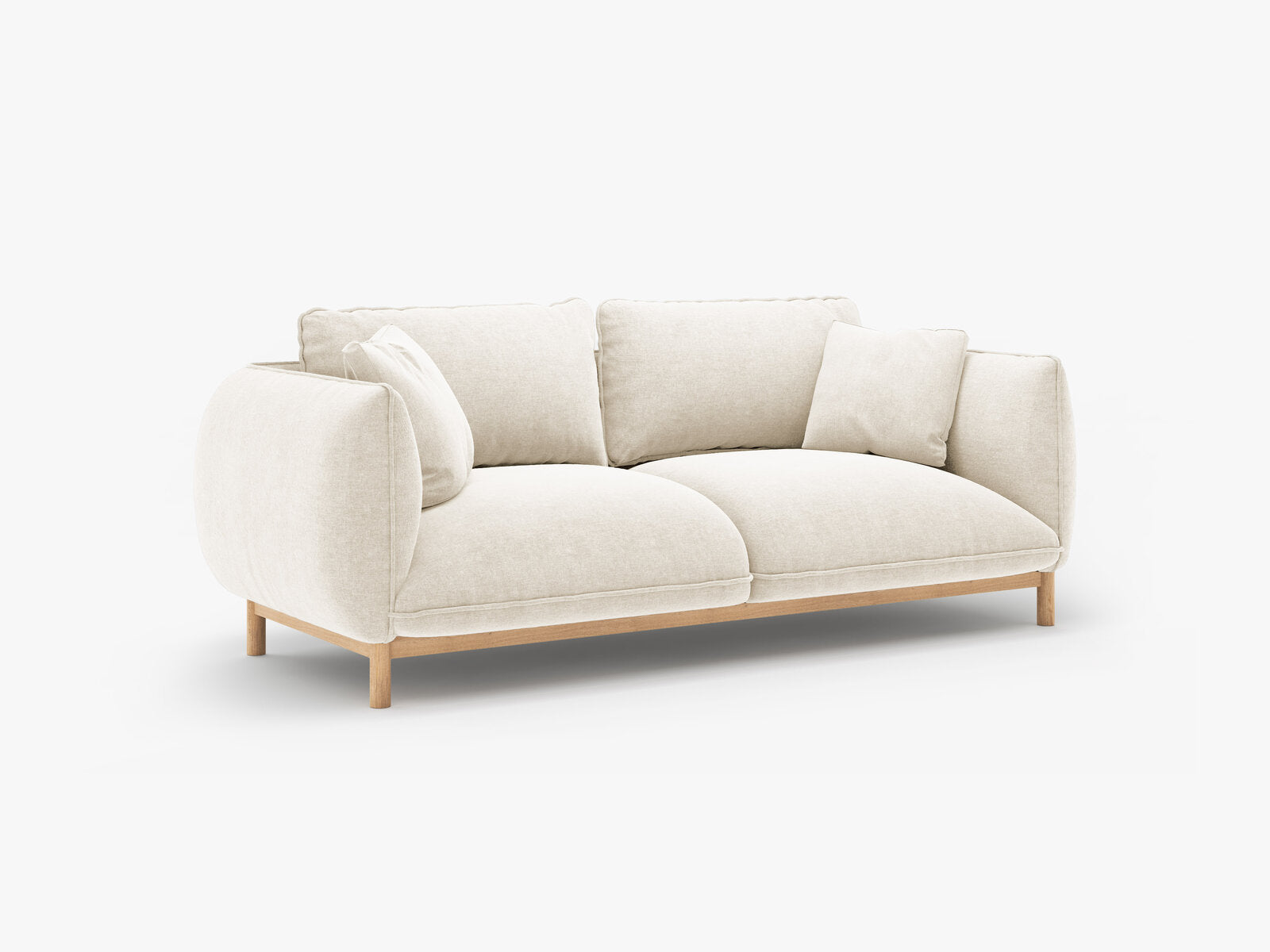 Micadoni Ada Sofa 2-Sitzer Strukturierter Stoff Wind Elfenbein