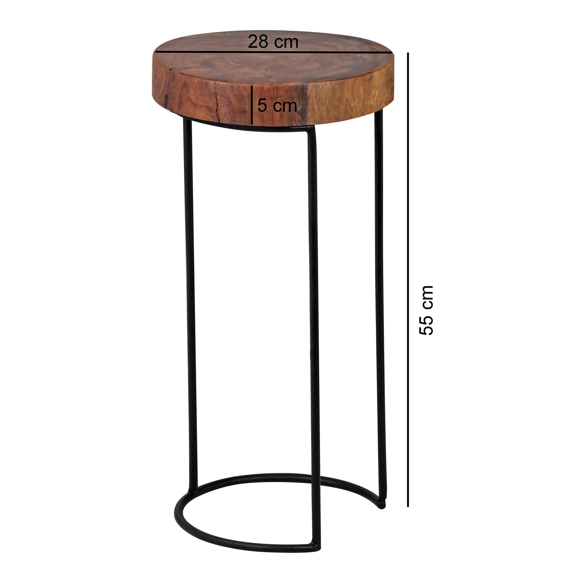 Beistelltisch Alden Massivholz Dunkelbraun Höhe 55 cm