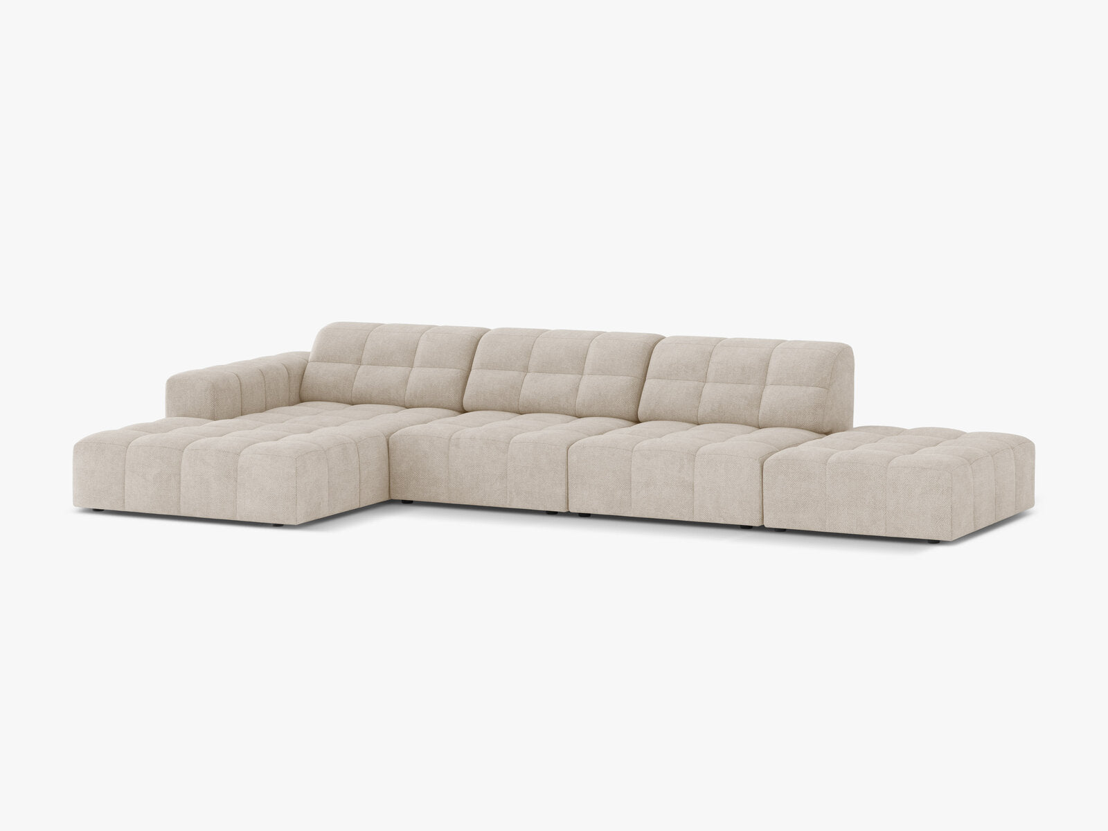 Micadoni Ecksofa Jennifer 5-Sitzer Links Chenille Eden Helles Beige