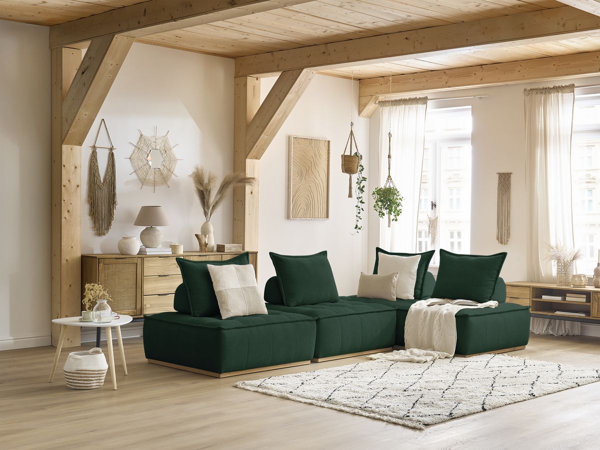 Bobochic Elisa Ecksofa Strukturstoff Grün