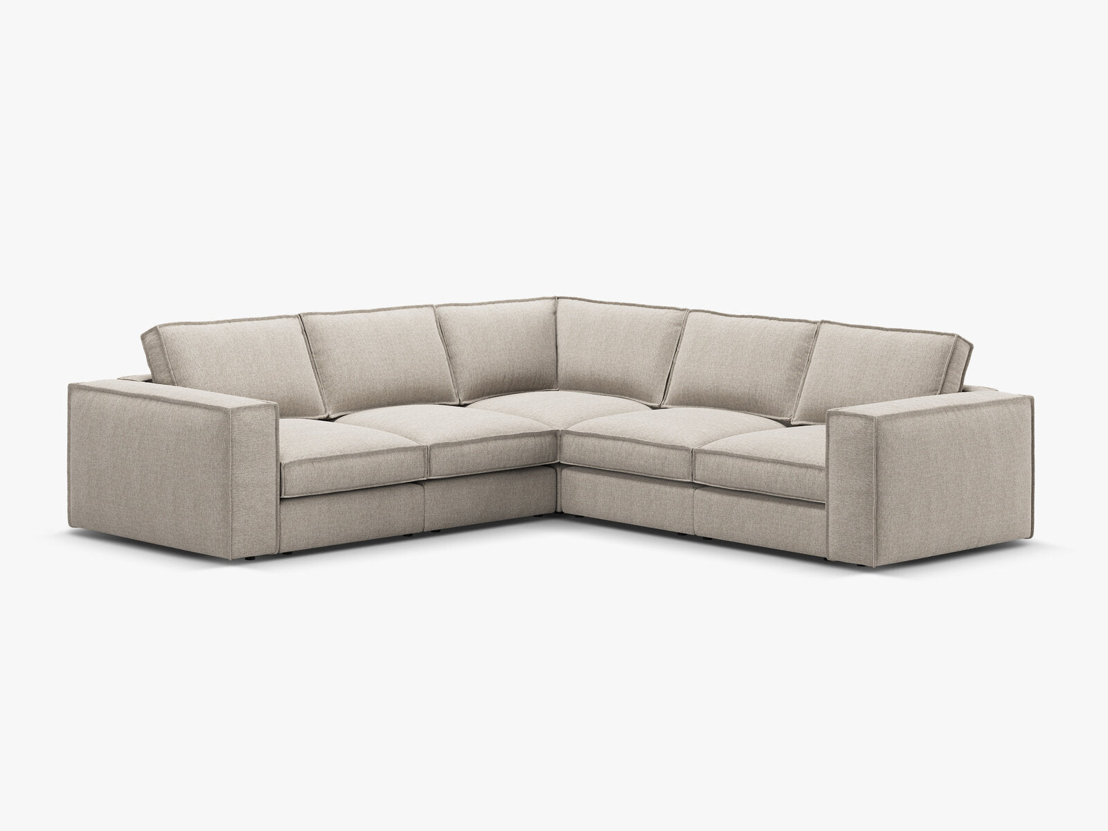 Micadoni modulares symmetrisches Ecksofa Pola 4-Sitzer Sand