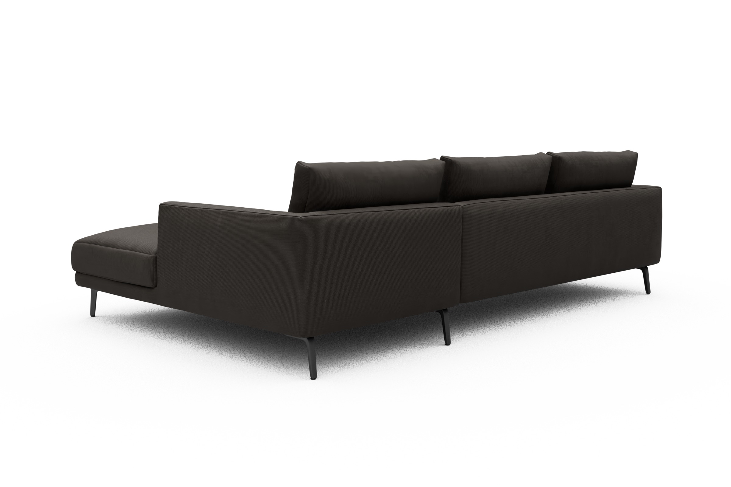 Ecksofa Karl Chaiselongue rechts mit 2,5-Sitzer Cordufine-Taupe