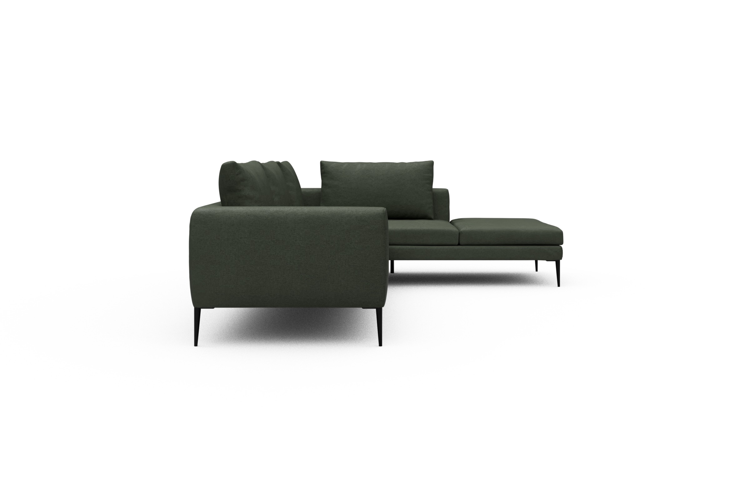 Ecksofa Paul Relax-Ecke links mit 3-Sitzer Denari-Forest-Green