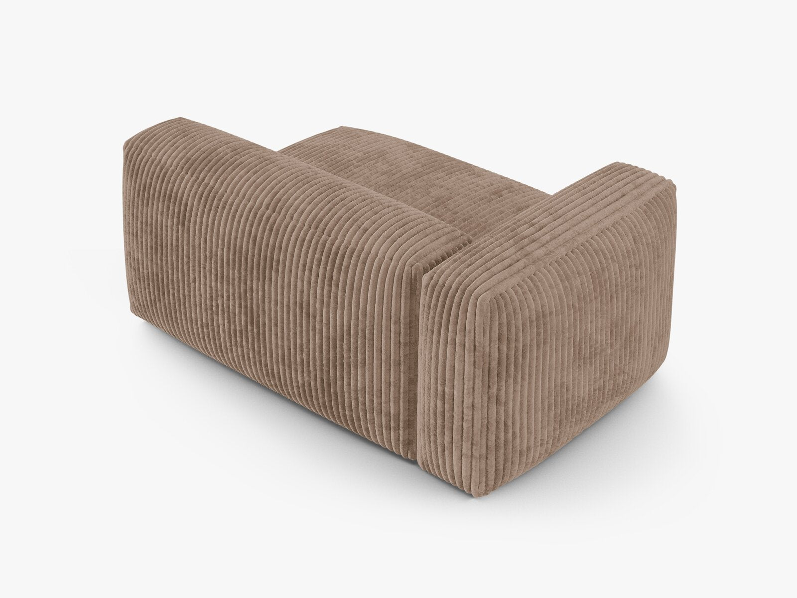 Micadoni Eckmodul mit Armlehne Martina 1-Sitzer Groß 90cm Sitztiefe Links Kord Tilia Eichel