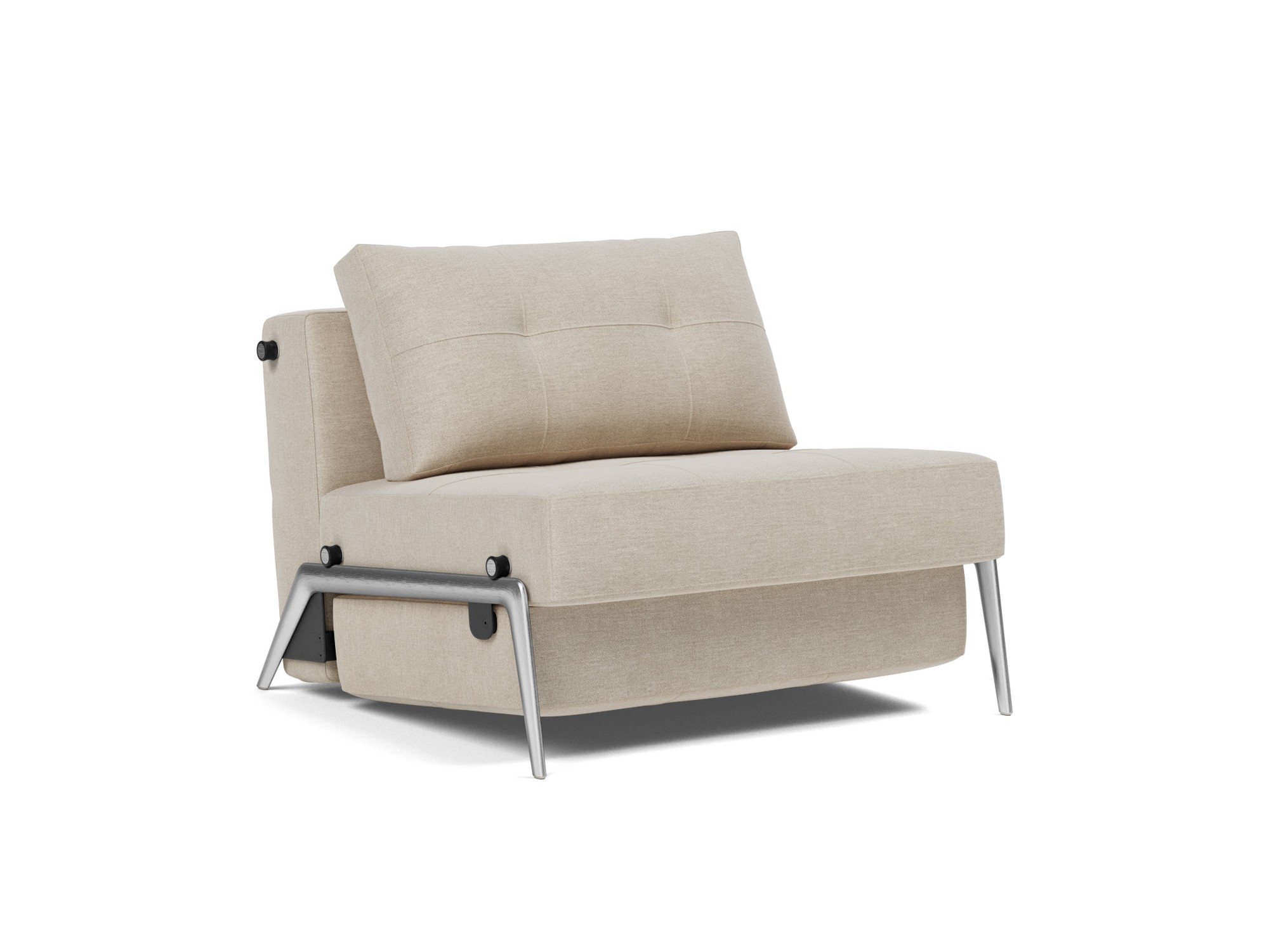 Schlafsessel Cubed 90 Flachgewebe Phobos 586-Latte Beine Aluminium