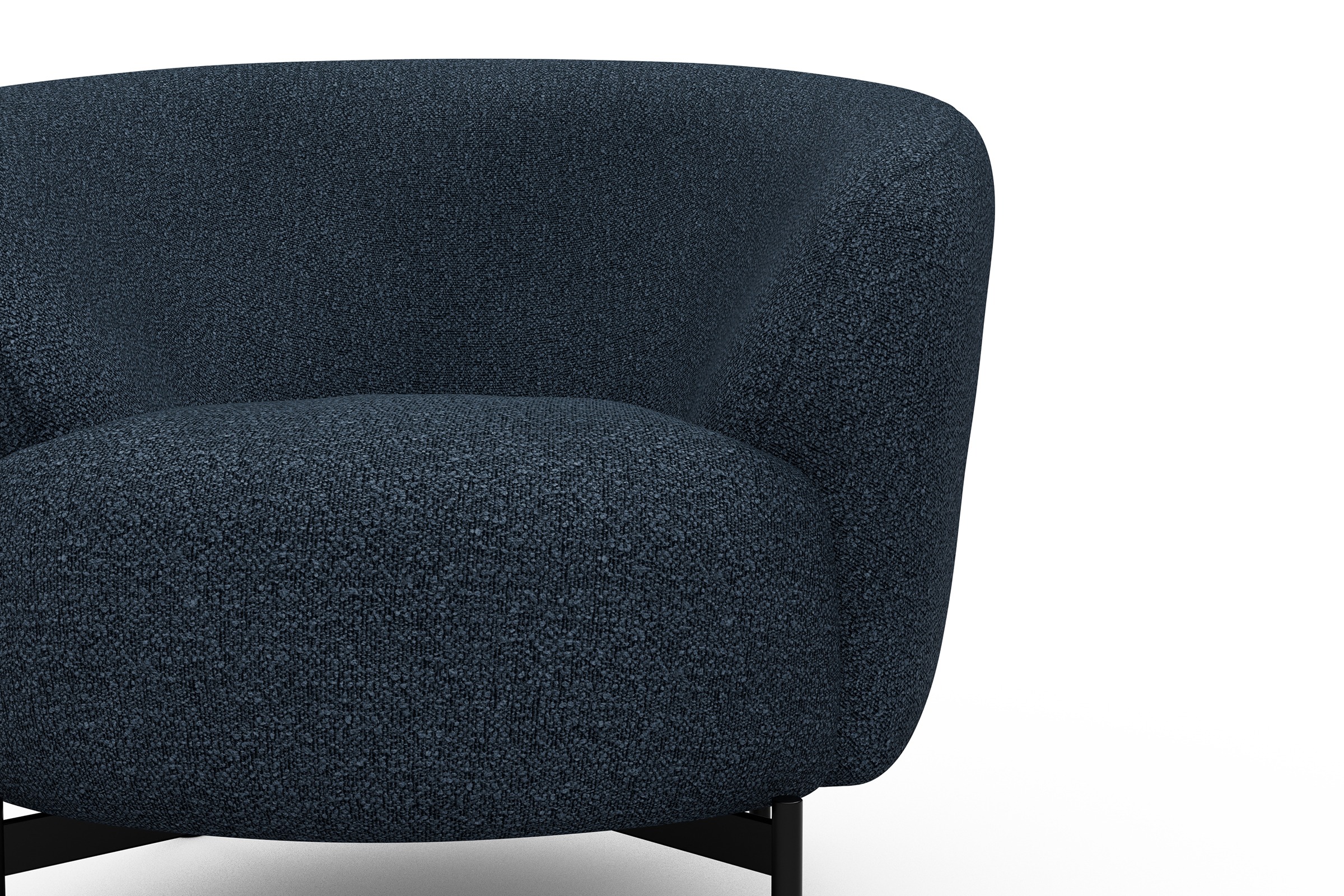 Sessel Ronda X-Metallgestell Schwarz Boucle-Blue