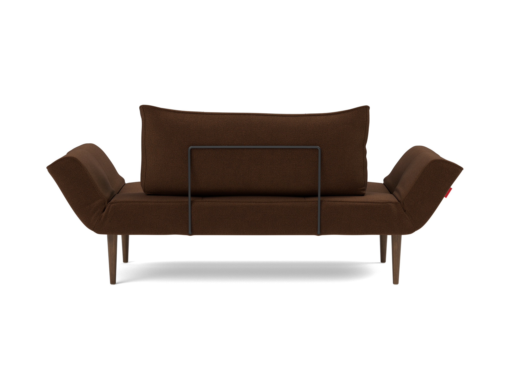 Tagesbett Zeal Strukturierter Stoff Taura 359-Cappuccino Beine Styletto Eiche dunkel