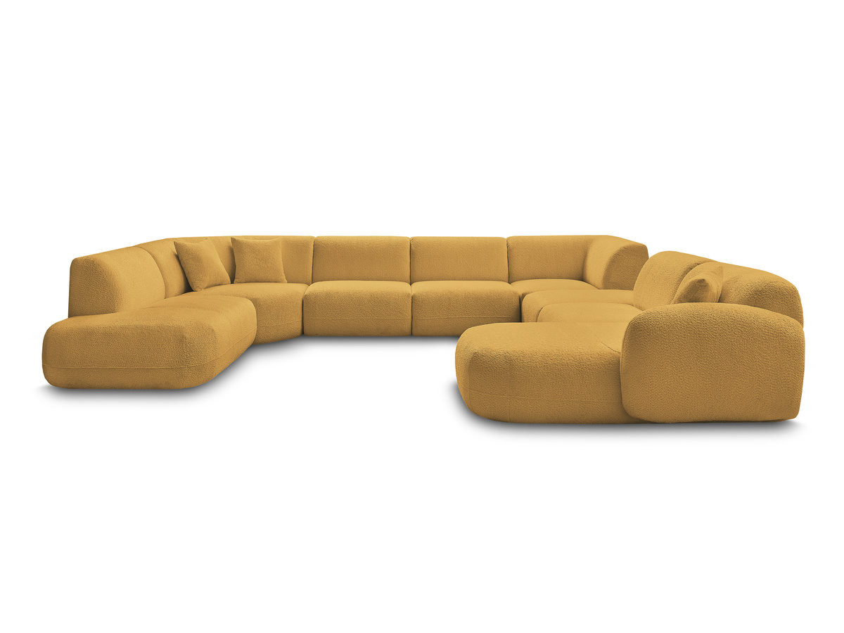 Bobochic Anda Wohnlandschaft mit Pouf 396 × 357 cm Chenille Gelb Ecke rechts