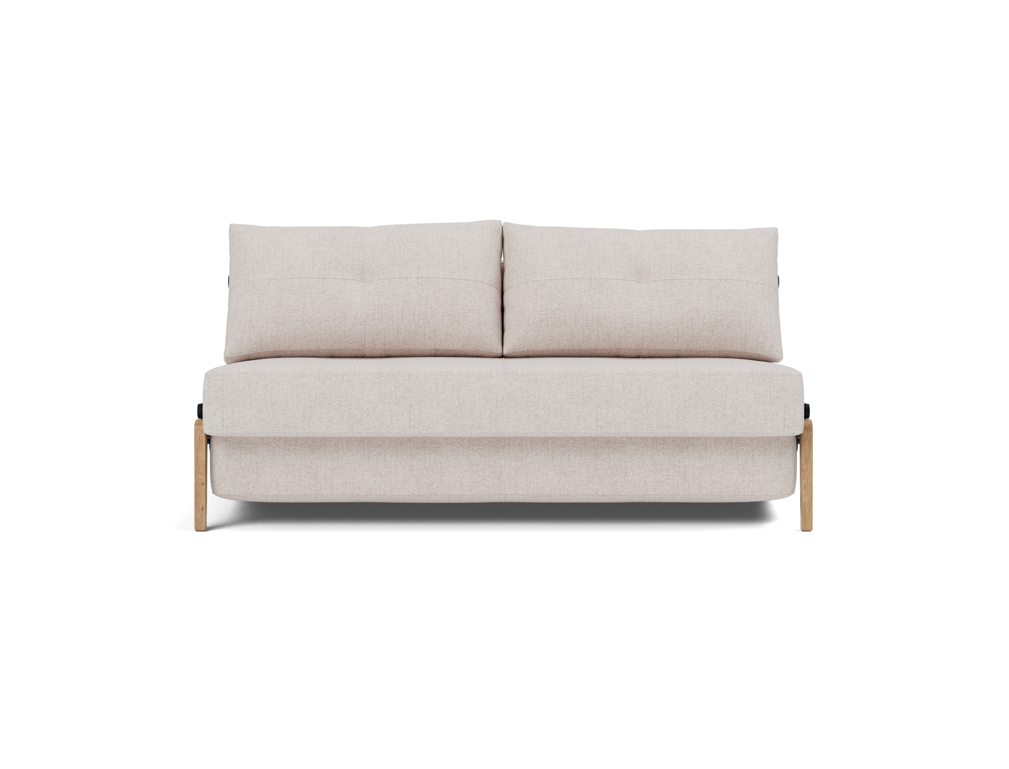 Schlafsofa Cubed 160 Strukturierter Stoff Weda 300-Weda-Sand Beine Eiche