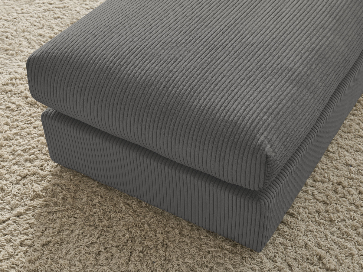 Bobochic Paris Pouf Cordsamt Dunkelgrau