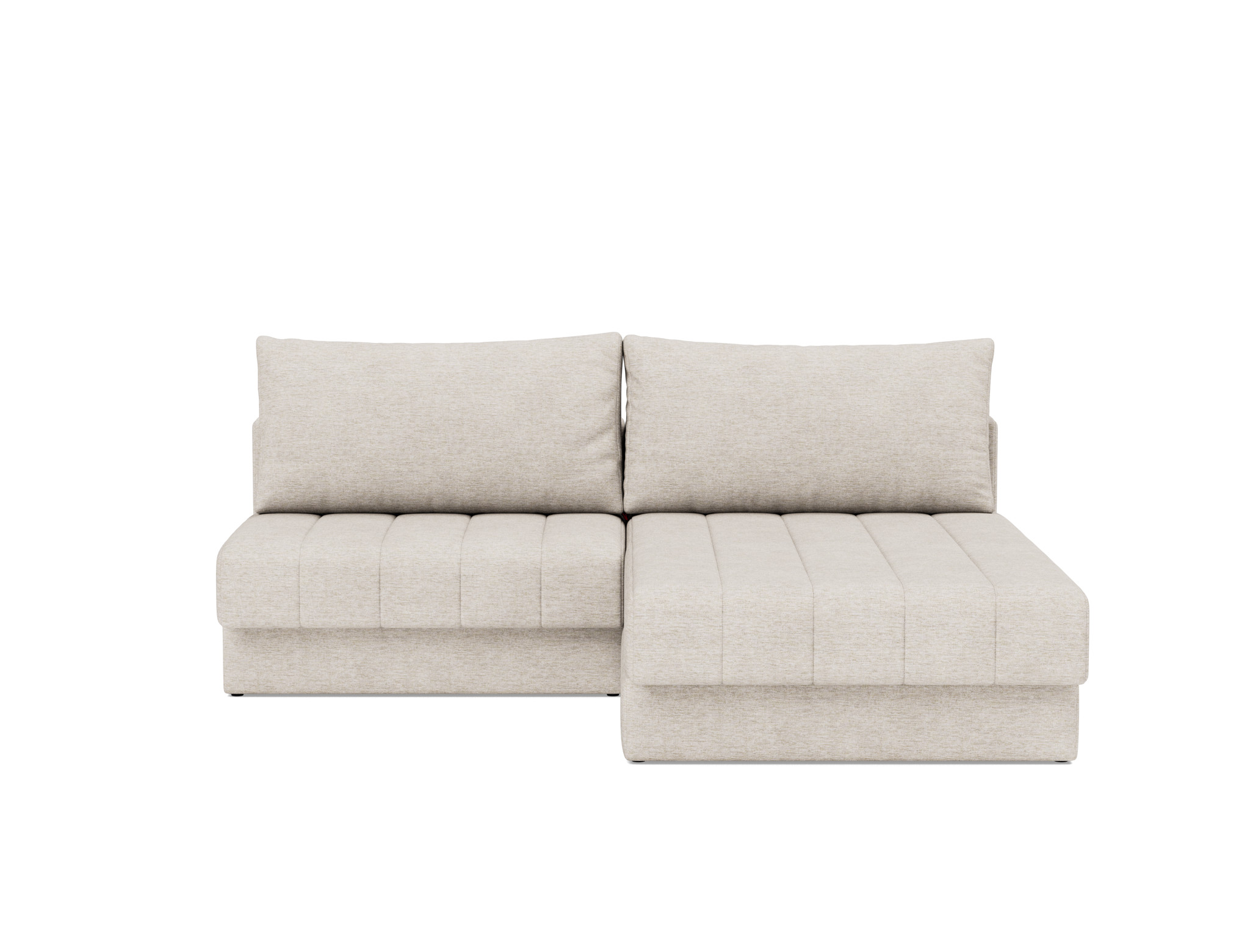 Schlafsofa Akello mit Chaiselongue Chenille Yuveno 470-Natural
