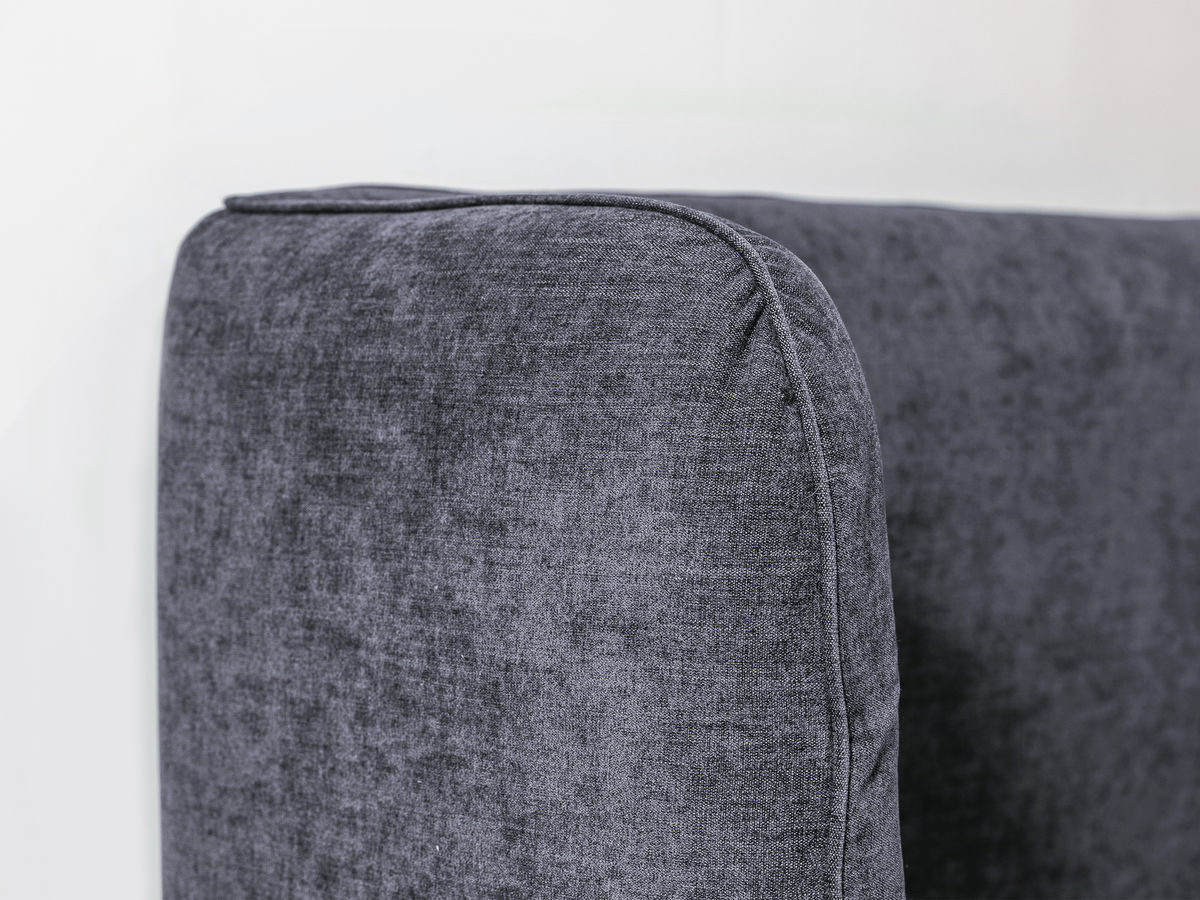 Bobochic Louise Polsterbett mit Bettkasten Stoff Dunkelgrau, Liegefläche 140 × 190 cm