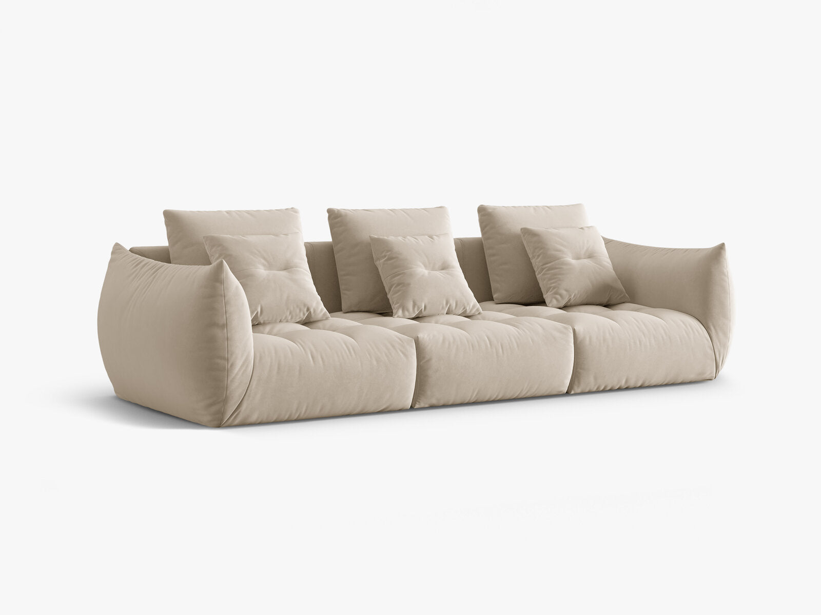 Micadoni Sofa Bloom 4-Sitzer Samt Ecru