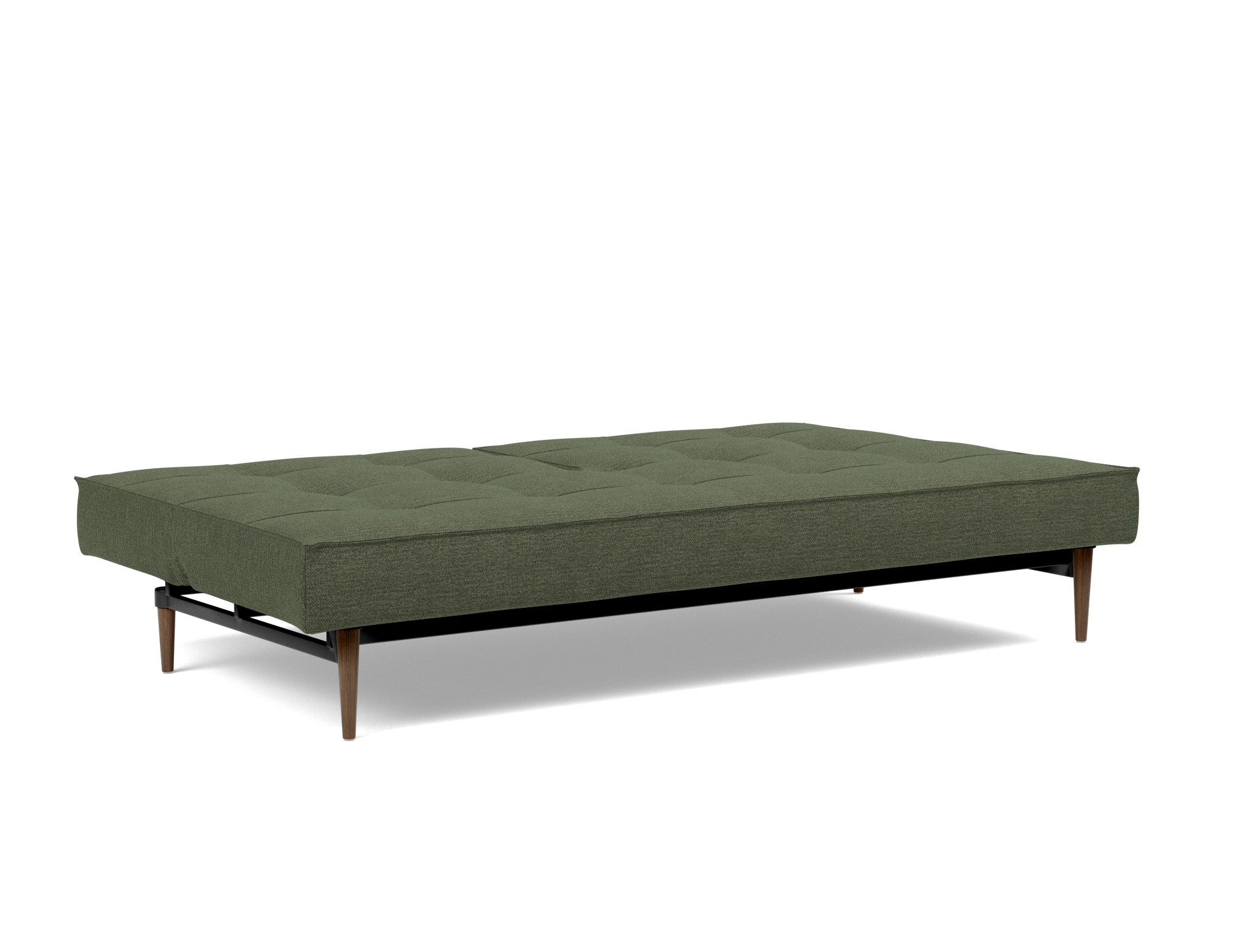Schlafsofa Splitback Strukturierter Stoff Taura 353-Forest Beine Styletto Eiche dunkel