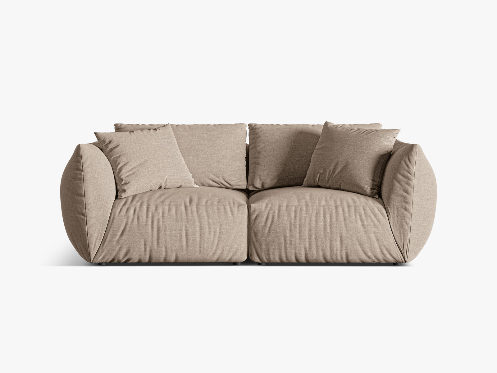 Micadoni Sofa Chris 3-Sitzer Strukturierter Stoff Sand