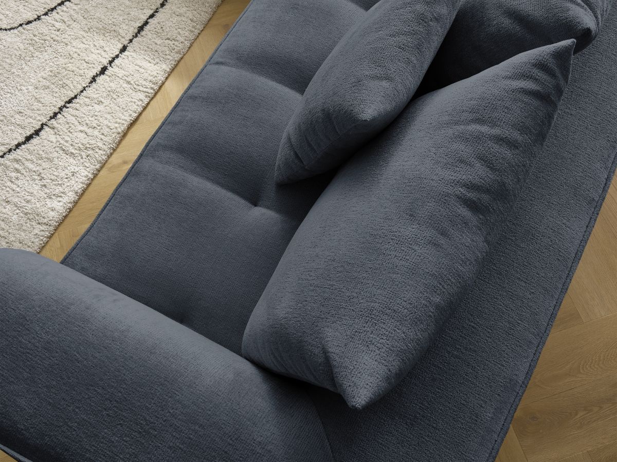 Bobochic Whesley Ecksofa Stoff Dunkelblau Ecke links