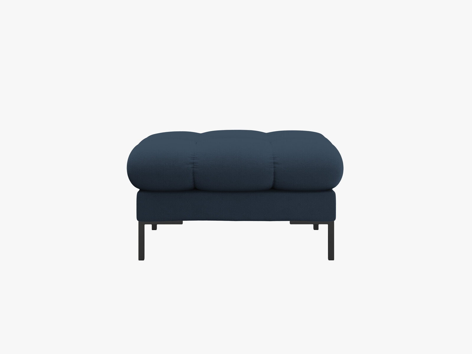 Micadoni Hocker Mamaia 1-Sitzer Strukturierter Stoff Neve Blau schwarze Beine