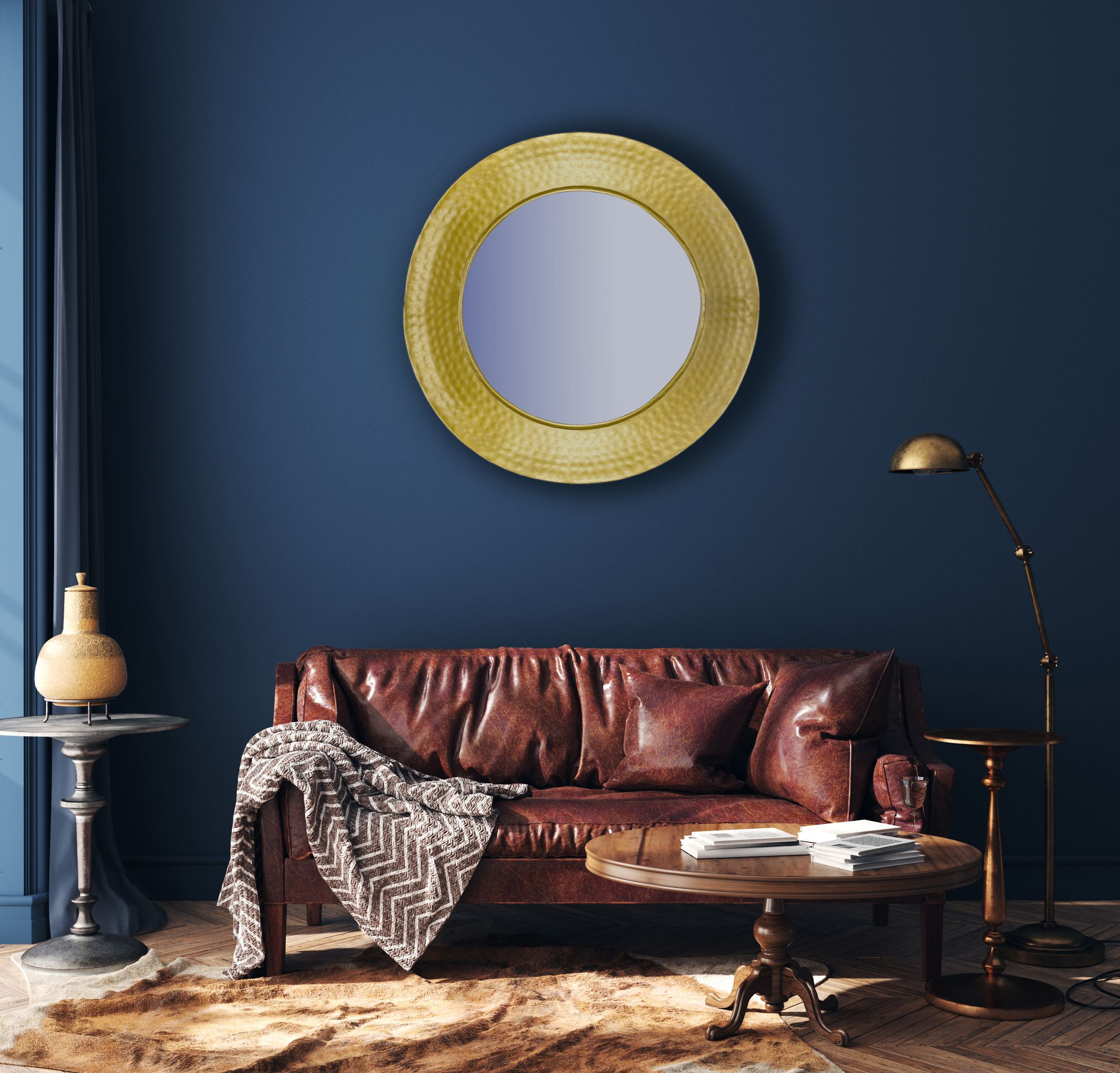 Wandspiegel Heidal Gold Ø 60 cm