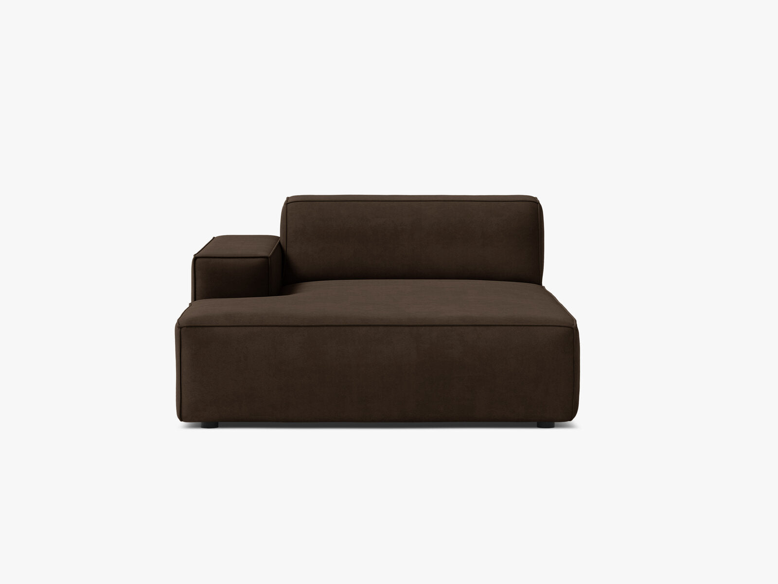 Micadoni Jodie Chaiselongue Links Samt Bluvel Dunkelbraun